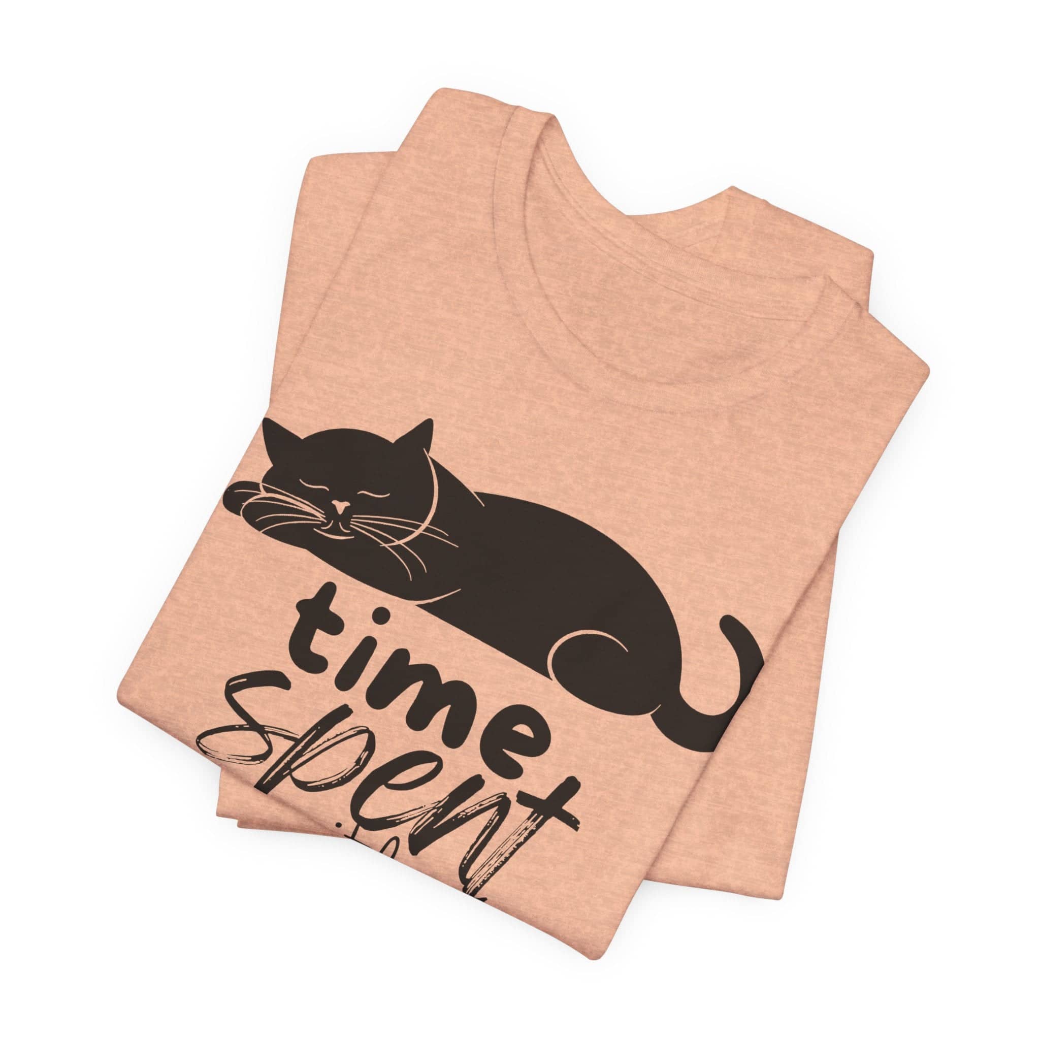 Purrfect Moments Tee - 'Time Spent with Cats is Never Wasted' T-Shirt Unisex Jersey Short Sleeve Tee