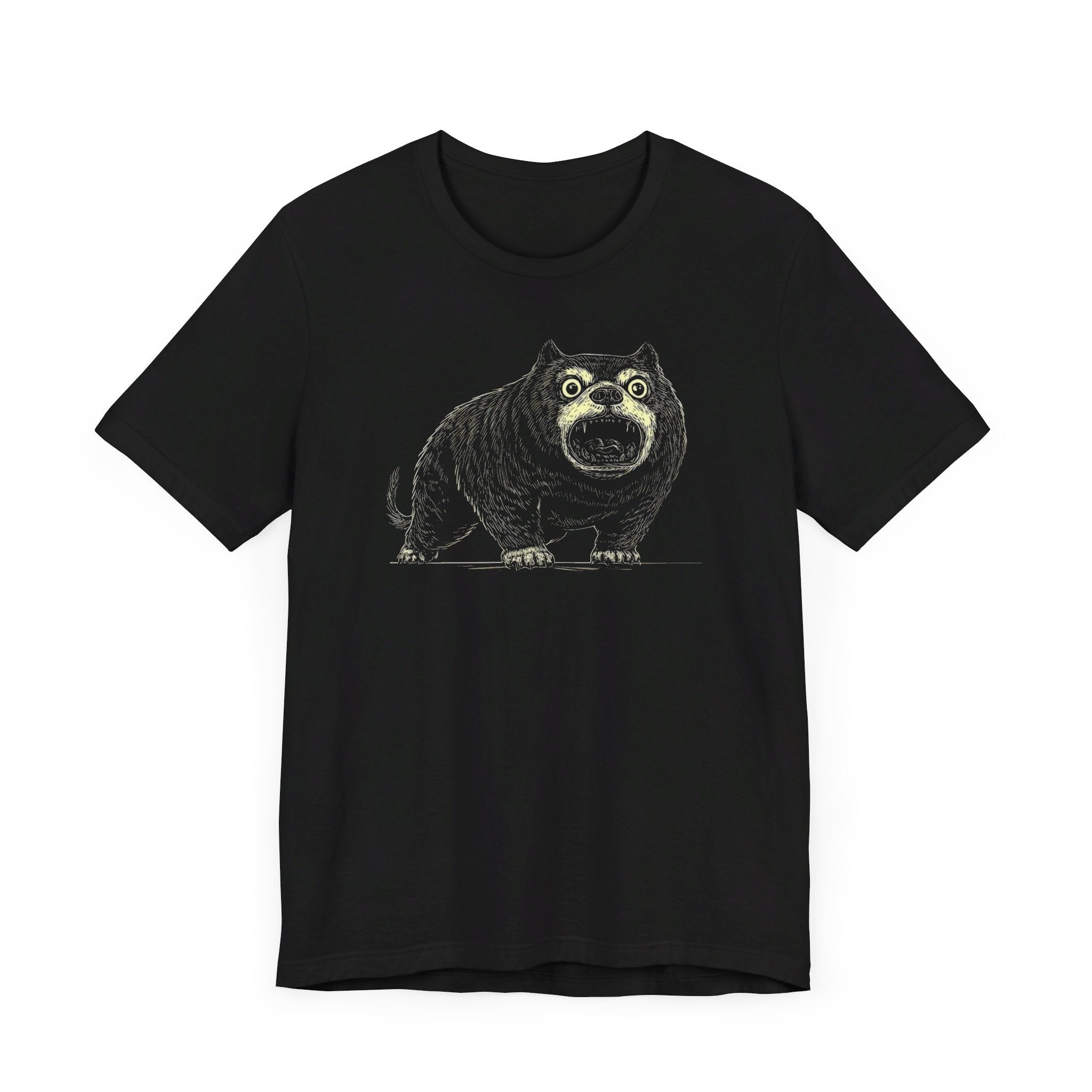 Terrifying Bulldog T-Shirt Creepy Cartoon Dog Tee