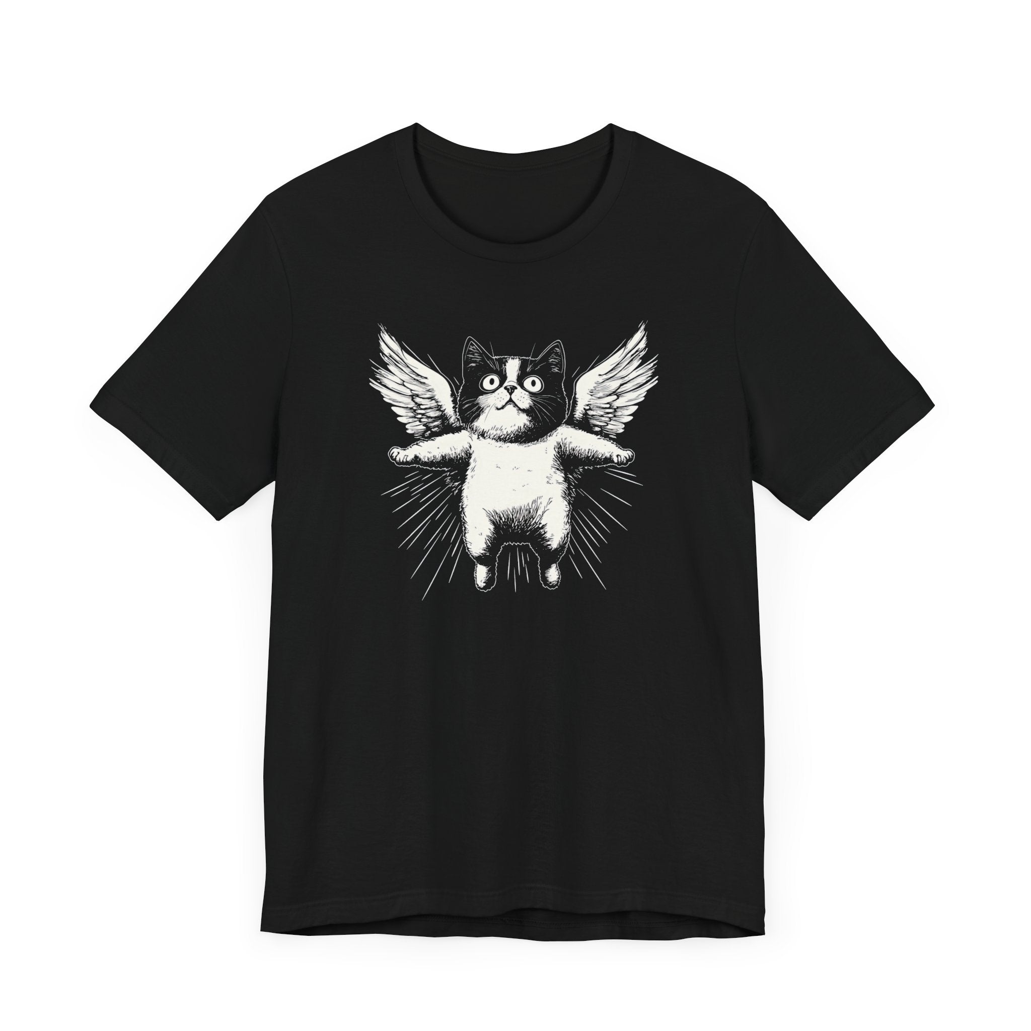 Flying Angel Cat with Wings Graphic T-Shirt