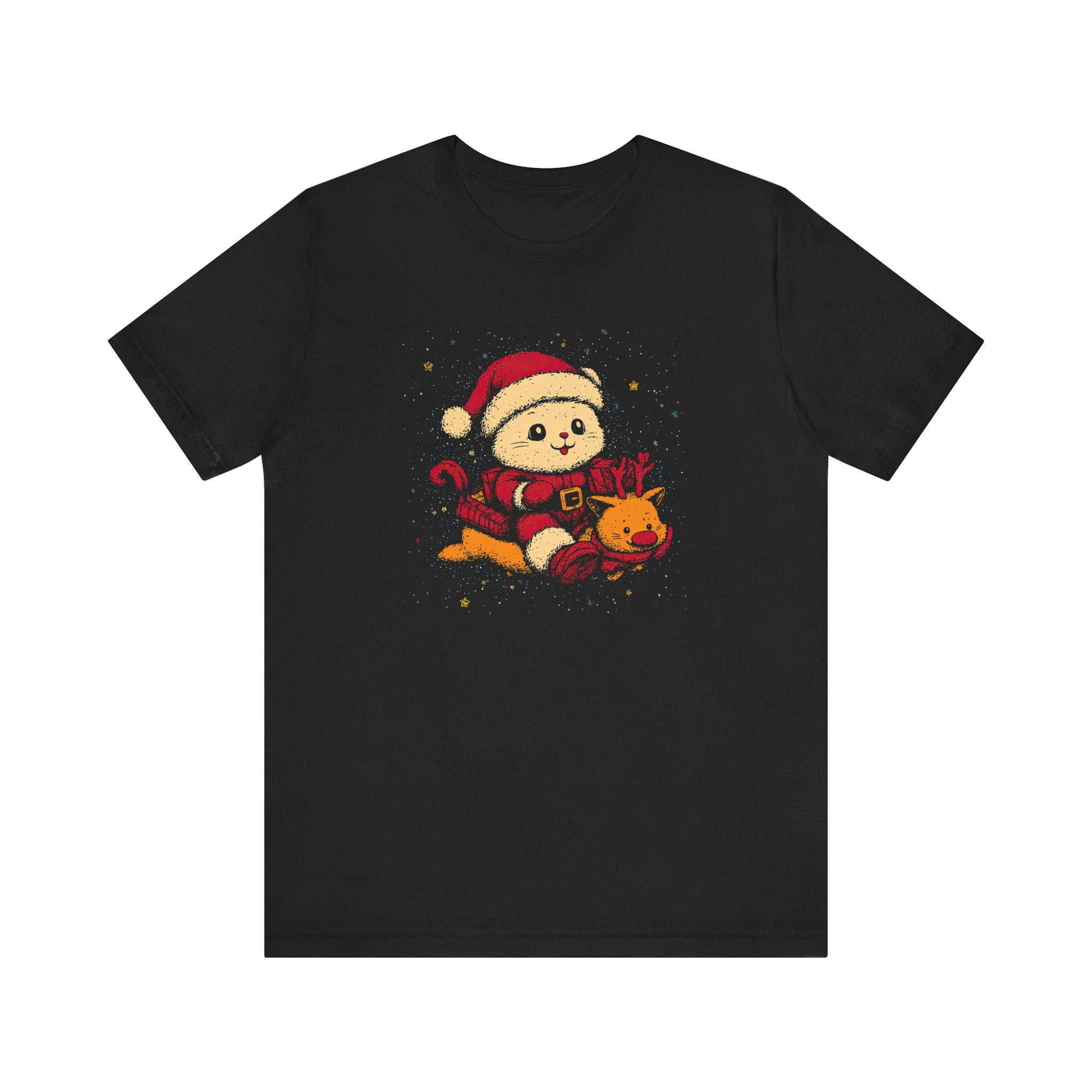 Festive Santa Cat T-Shirt