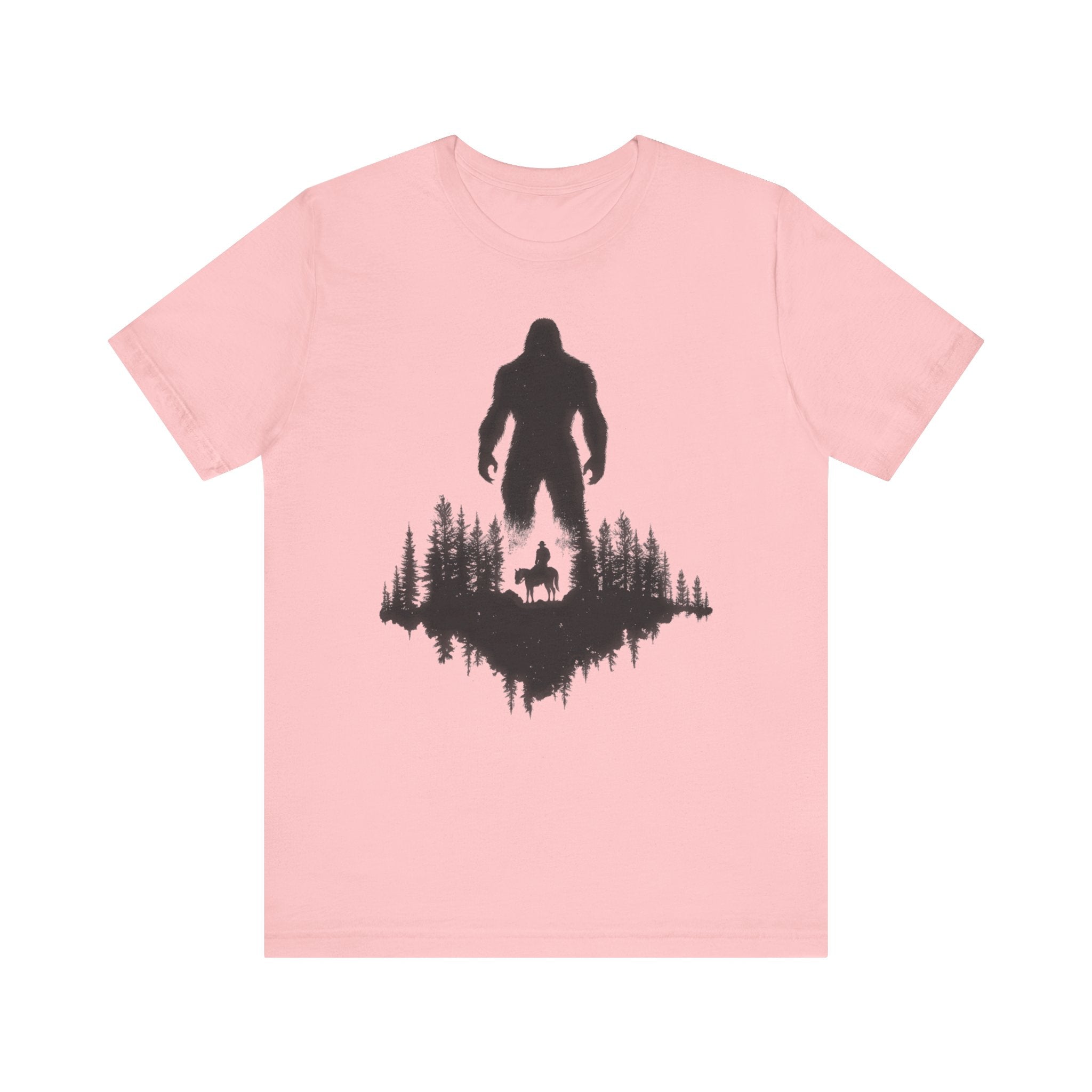 Bigfoot Silhouette Forest T-Shirt Mysterious Adventure Design