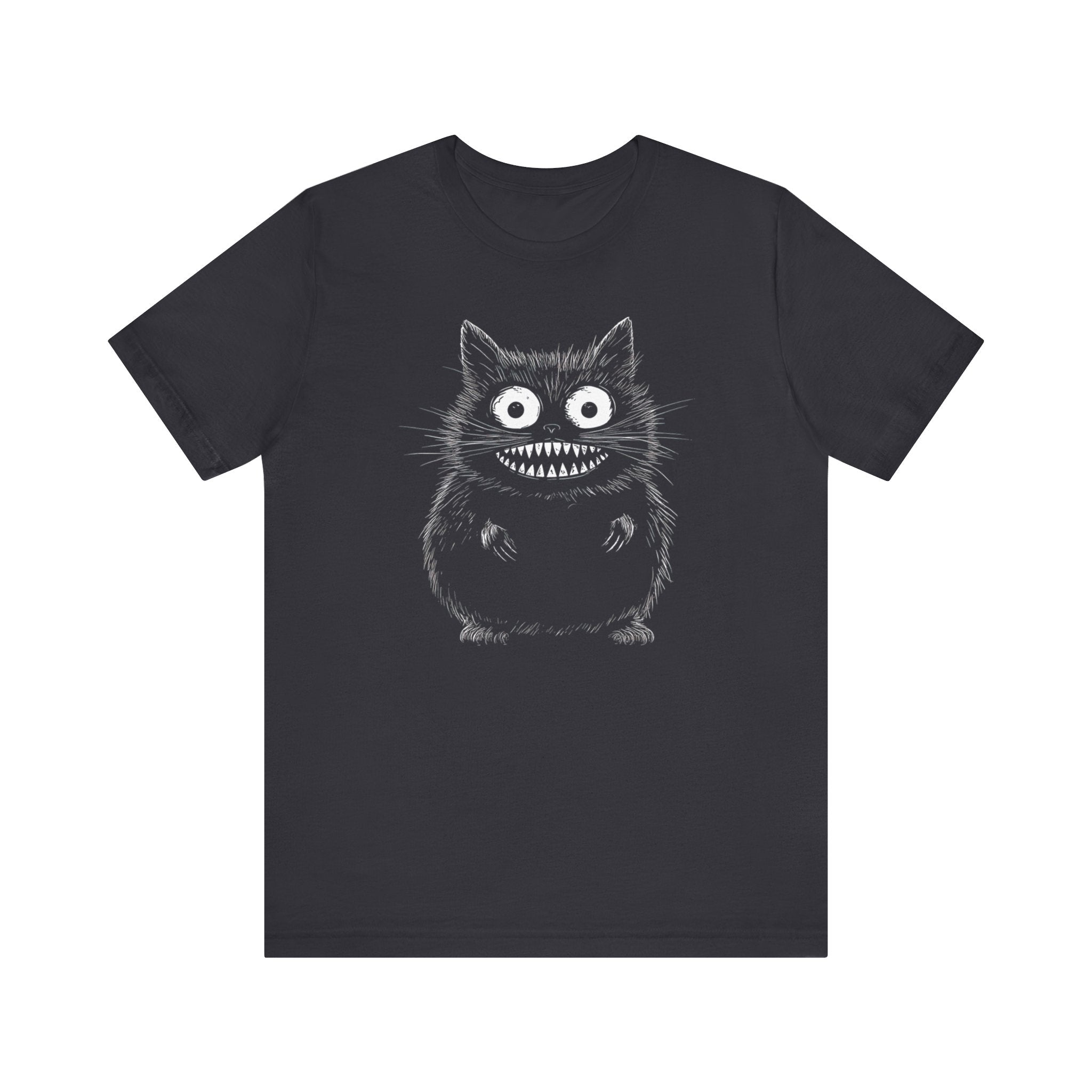 Quirky Grinning Cat Graphic T-Shirt