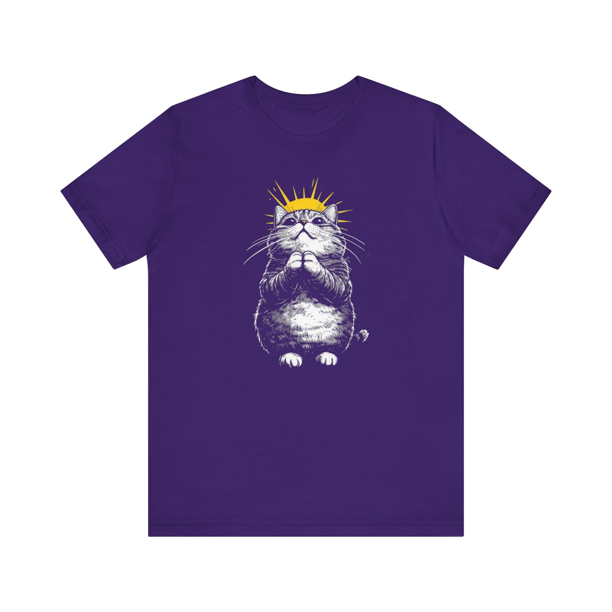 Praying Cat Halo T-Shirt Chonky Cat Lover Tee