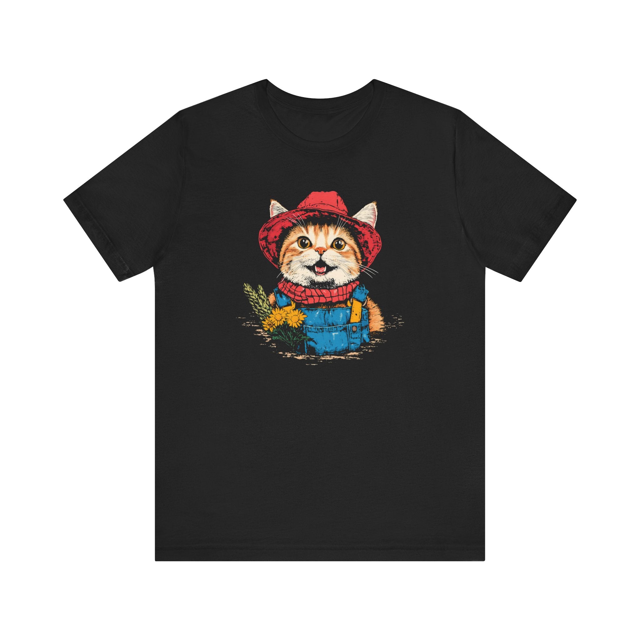 Whimsical Cat Farmer T-Shirt