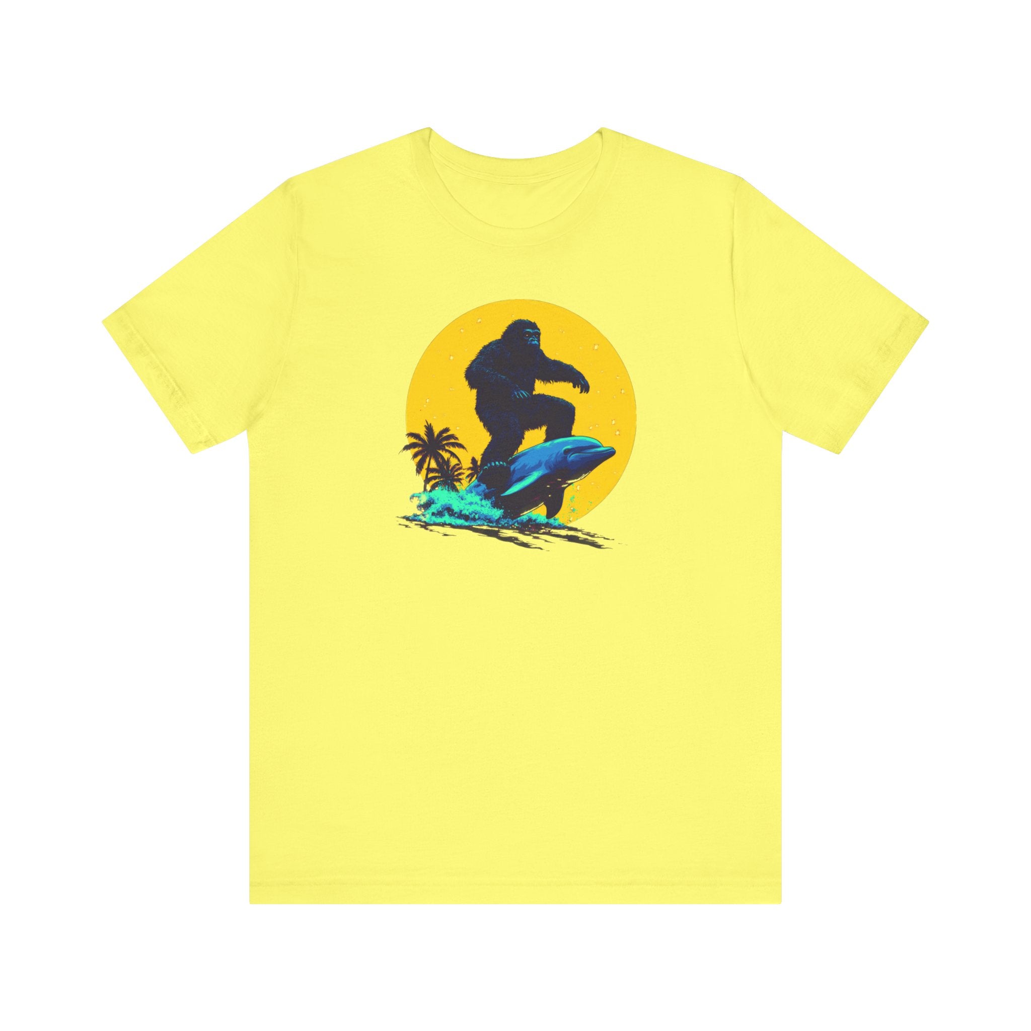 Bigfoot Riding Dolphin T-Shirt Fun and Quirky Design