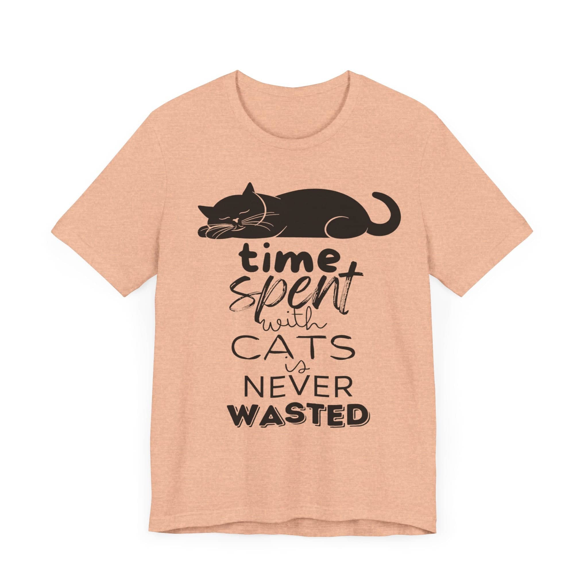 Purrfect Moments Tee - 'Time Spent with Cats is Never Wasted' T-Shirt Unisex Jersey Short Sleeve Tee