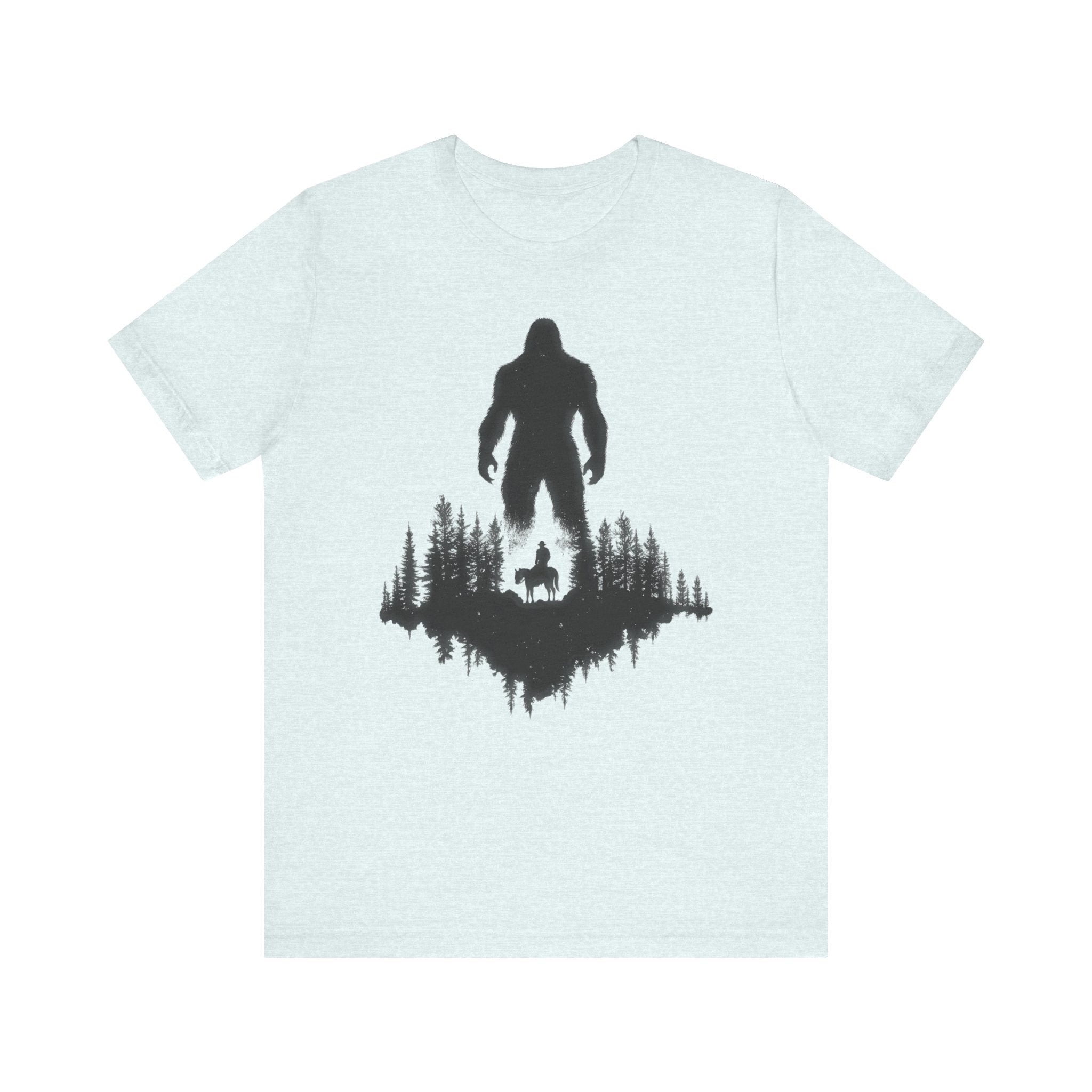 Bigfoot Silhouette Forest T-Shirt Mysterious Adventure Design