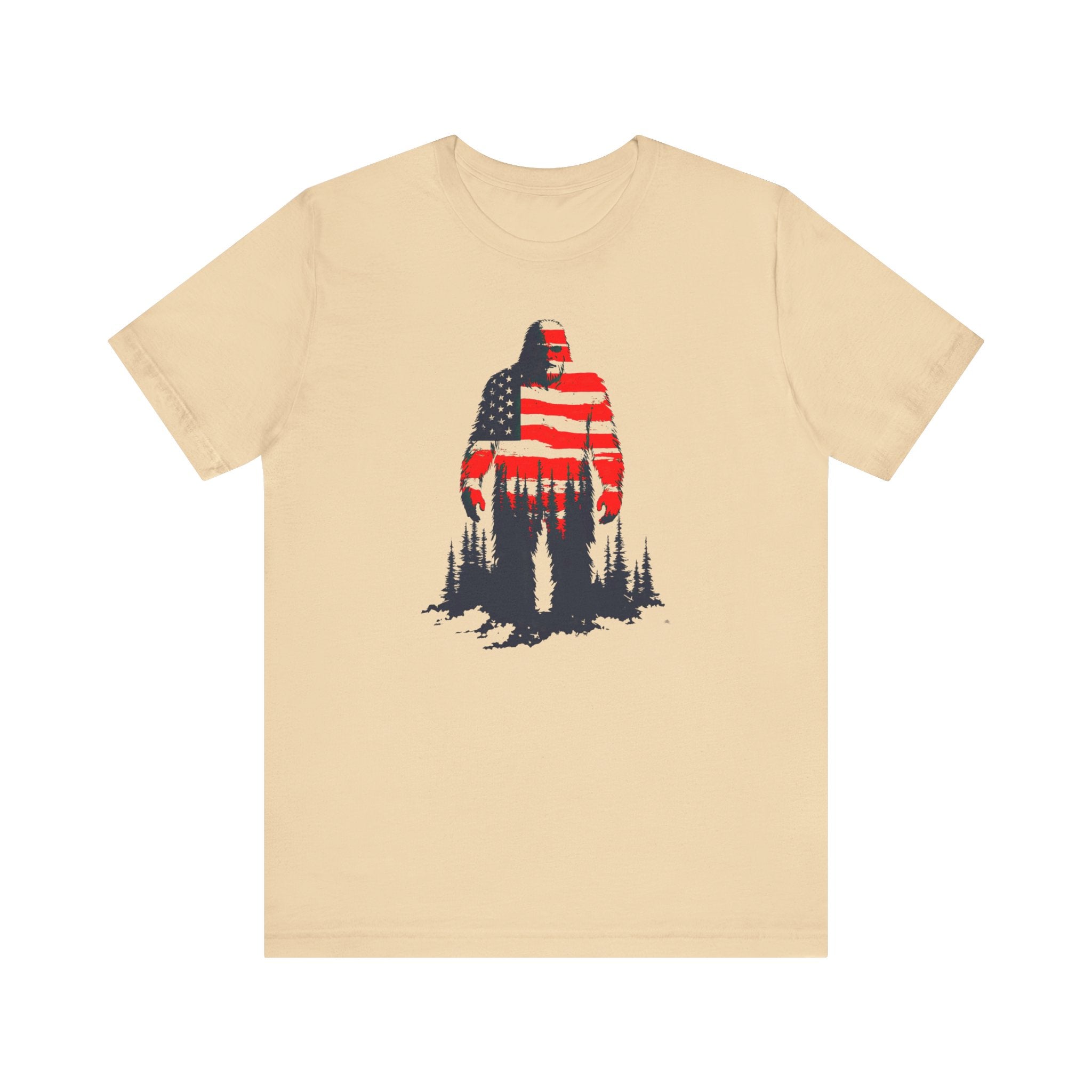 Patriotic Bigfoot T-Shirt American Flag Design