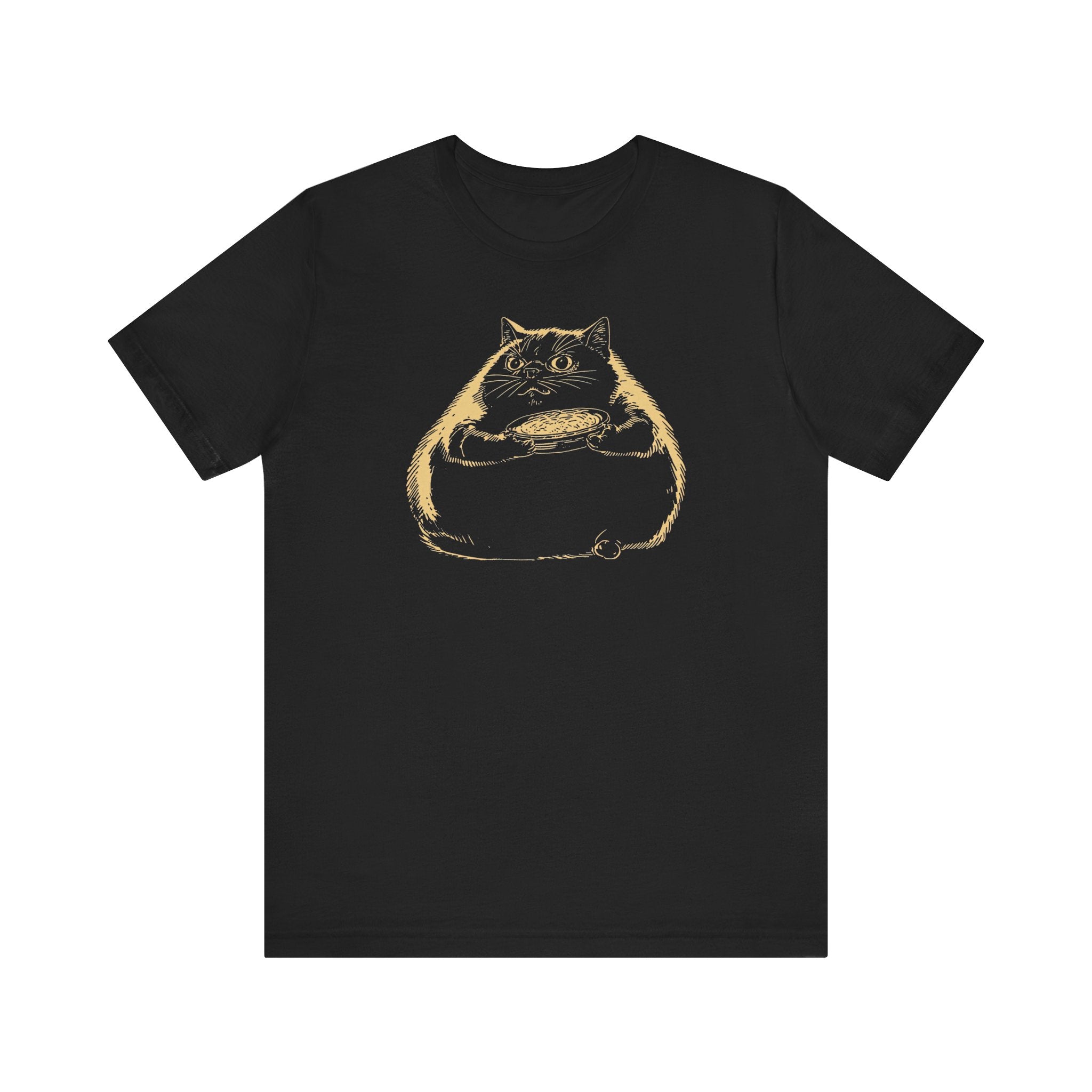 Chubby Cat with Pie T-Shirt – Funny Cat Lover Tee