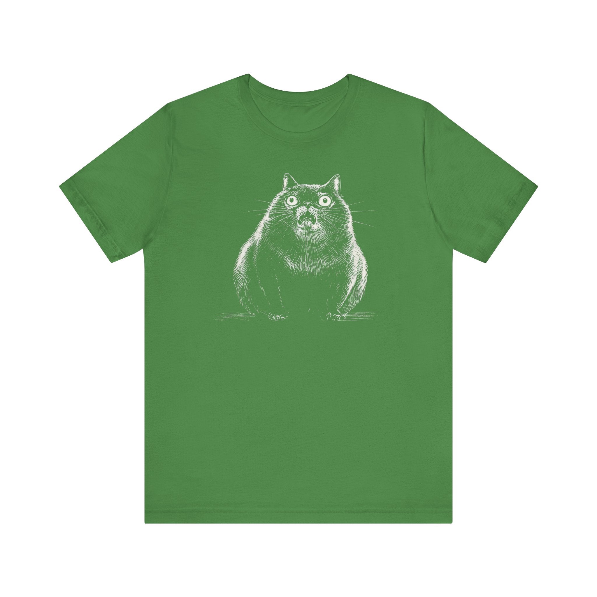 Surprised Chubby Cat T-Shirt Funny and Quirky Design