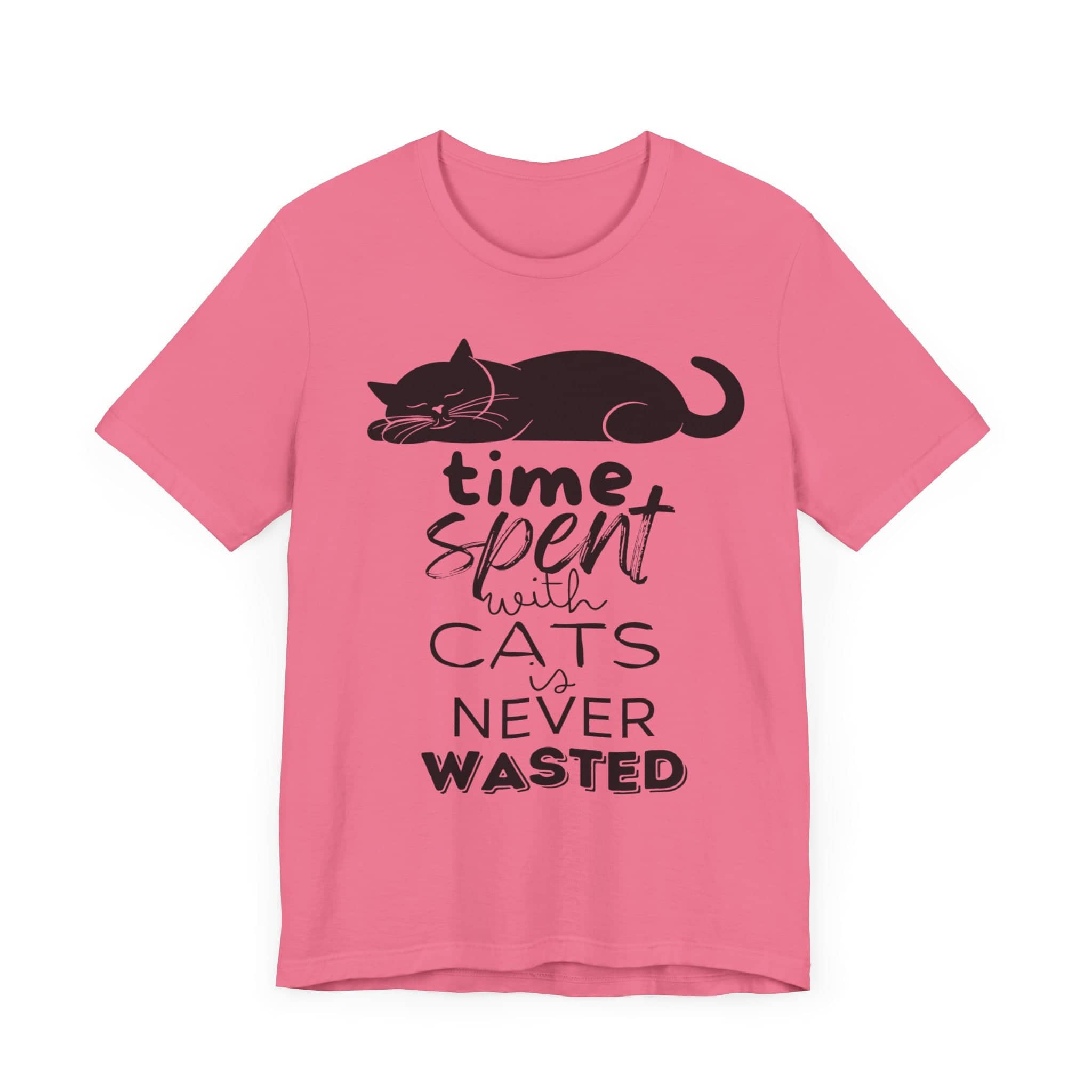 Purrfect Moments Tee - 'Time Spent with Cats is Never Wasted' T-Shirt Unisex Jersey Short Sleeve Tee