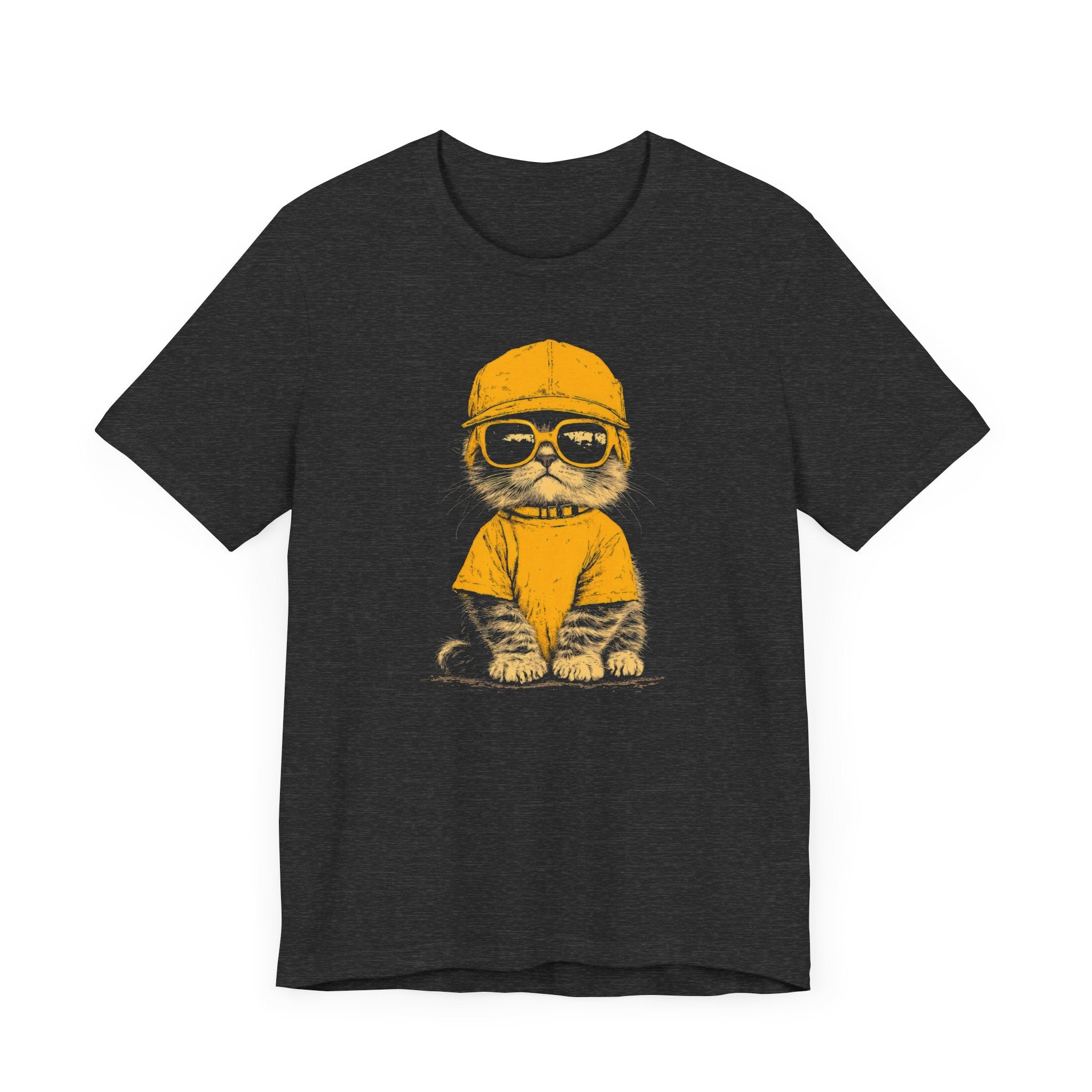 Cool Cat in Yellow Cap and Shades Graphic Tee