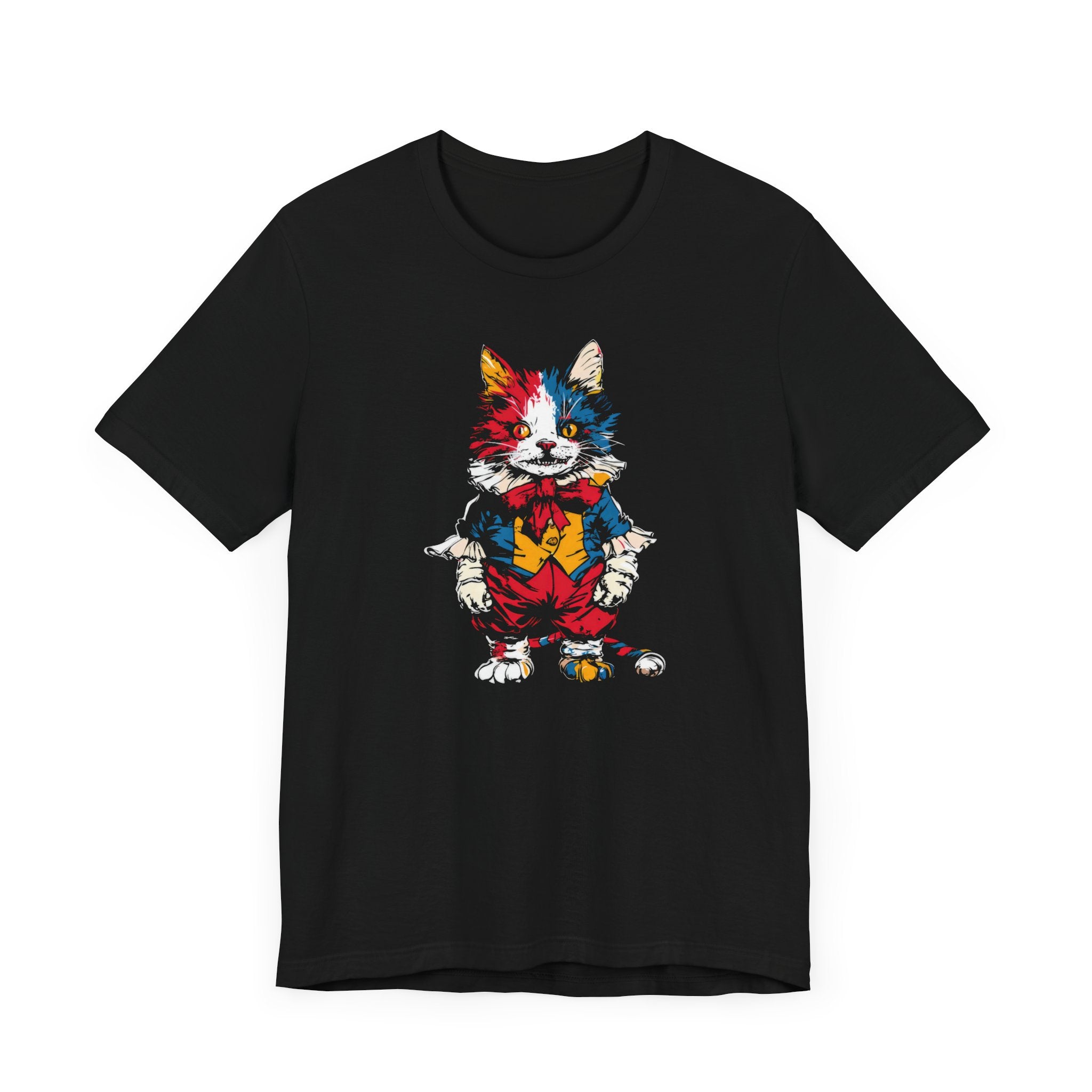 Colorful Mischievous Cat Graphic Tee