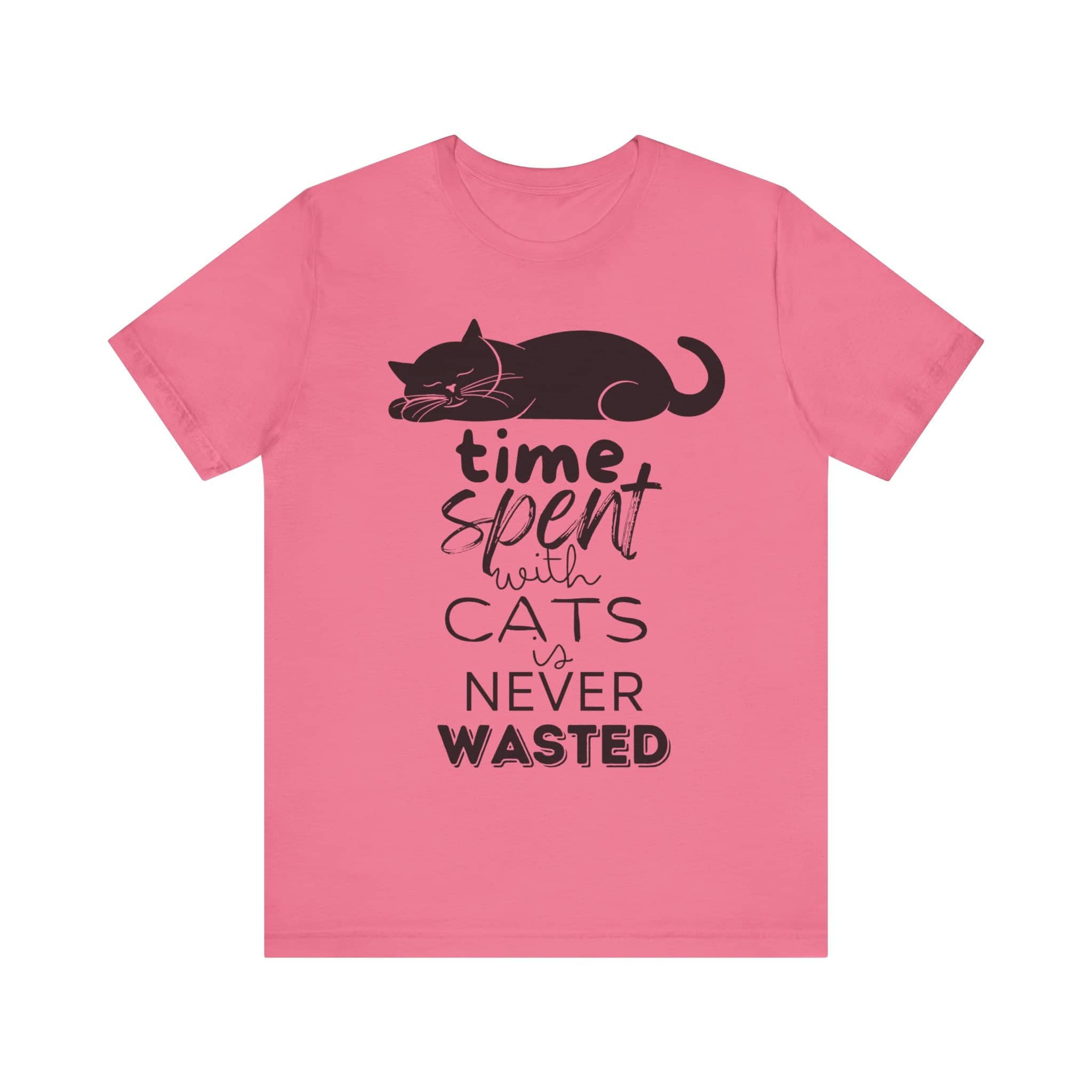 Purrfect Moments Tee - 'Time Spent with Cats is Never Wasted' T-Shirt Unisex Jersey Short Sleeve Tee