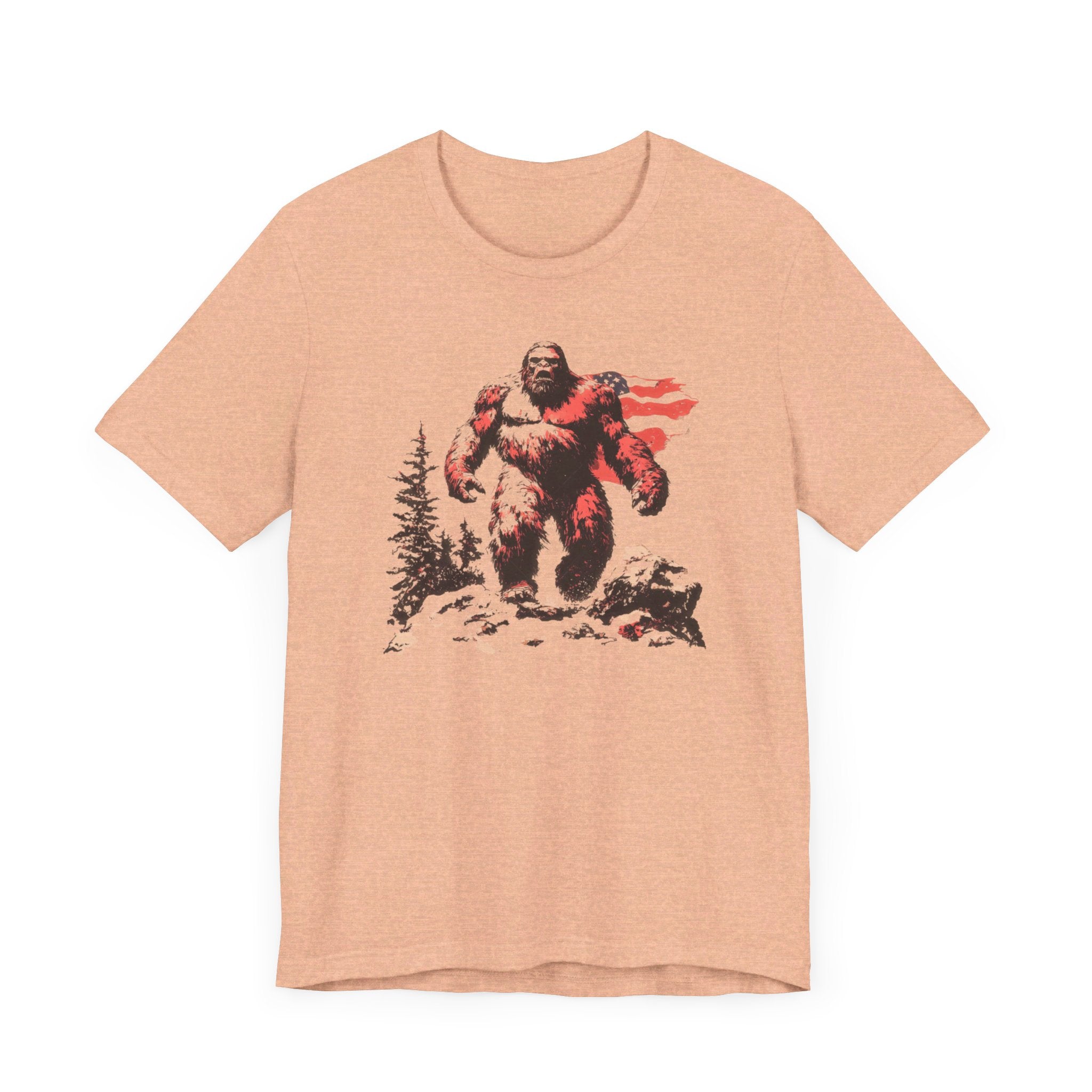 Patriotic Bigfoot T-Shirt American Flag Design