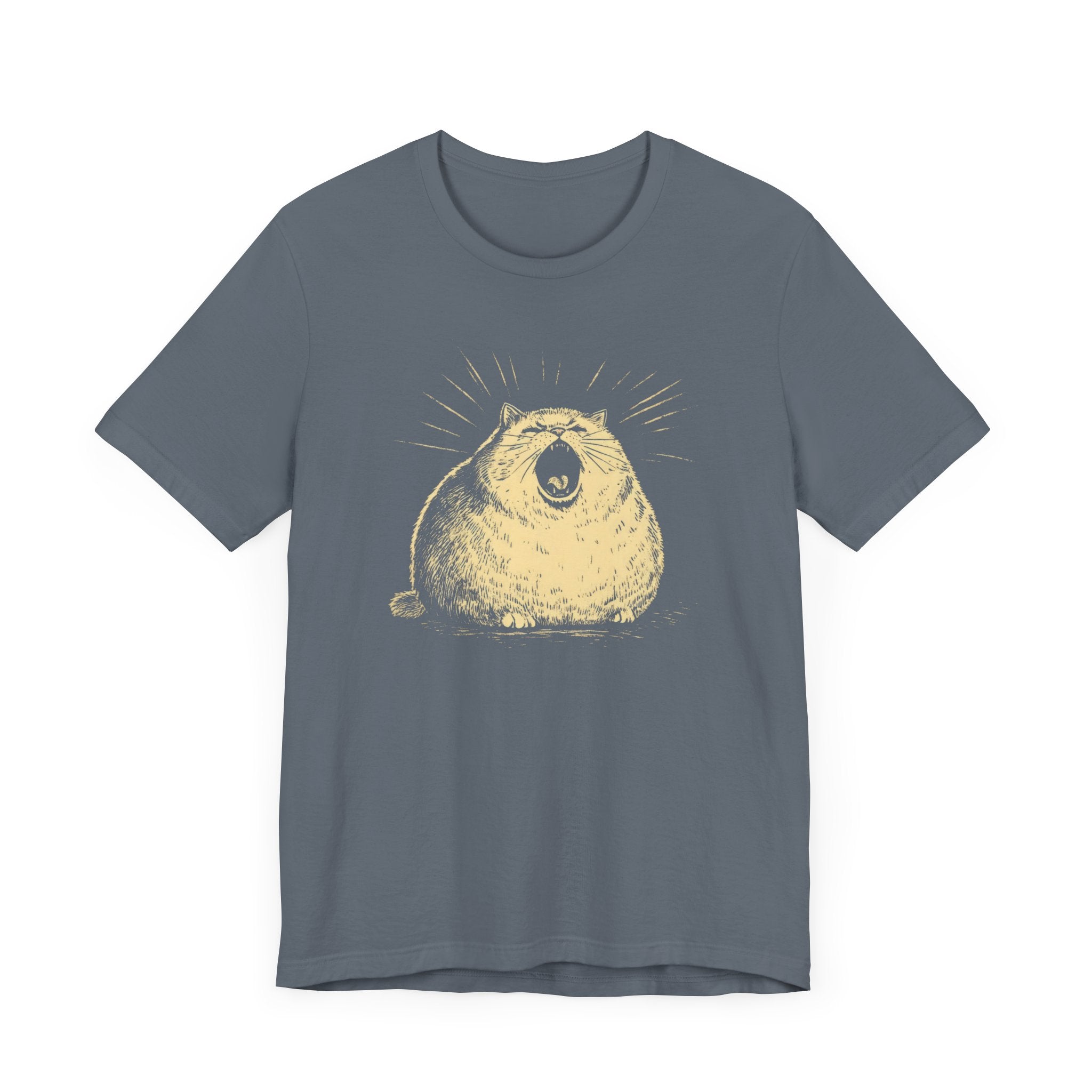 Yawning Chubby Cat Graphic Tee