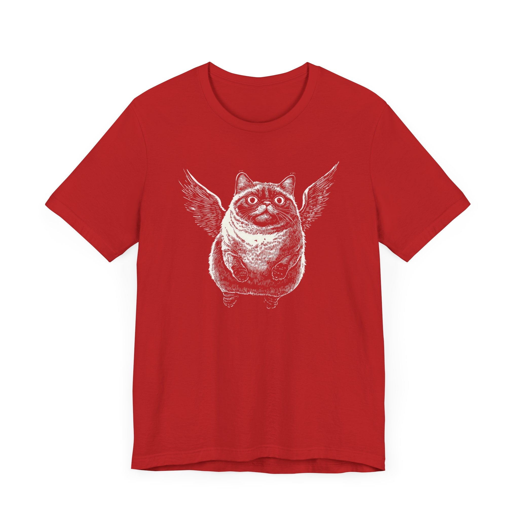 Chubby Flying Cat with Wings Graphic T-Shirt