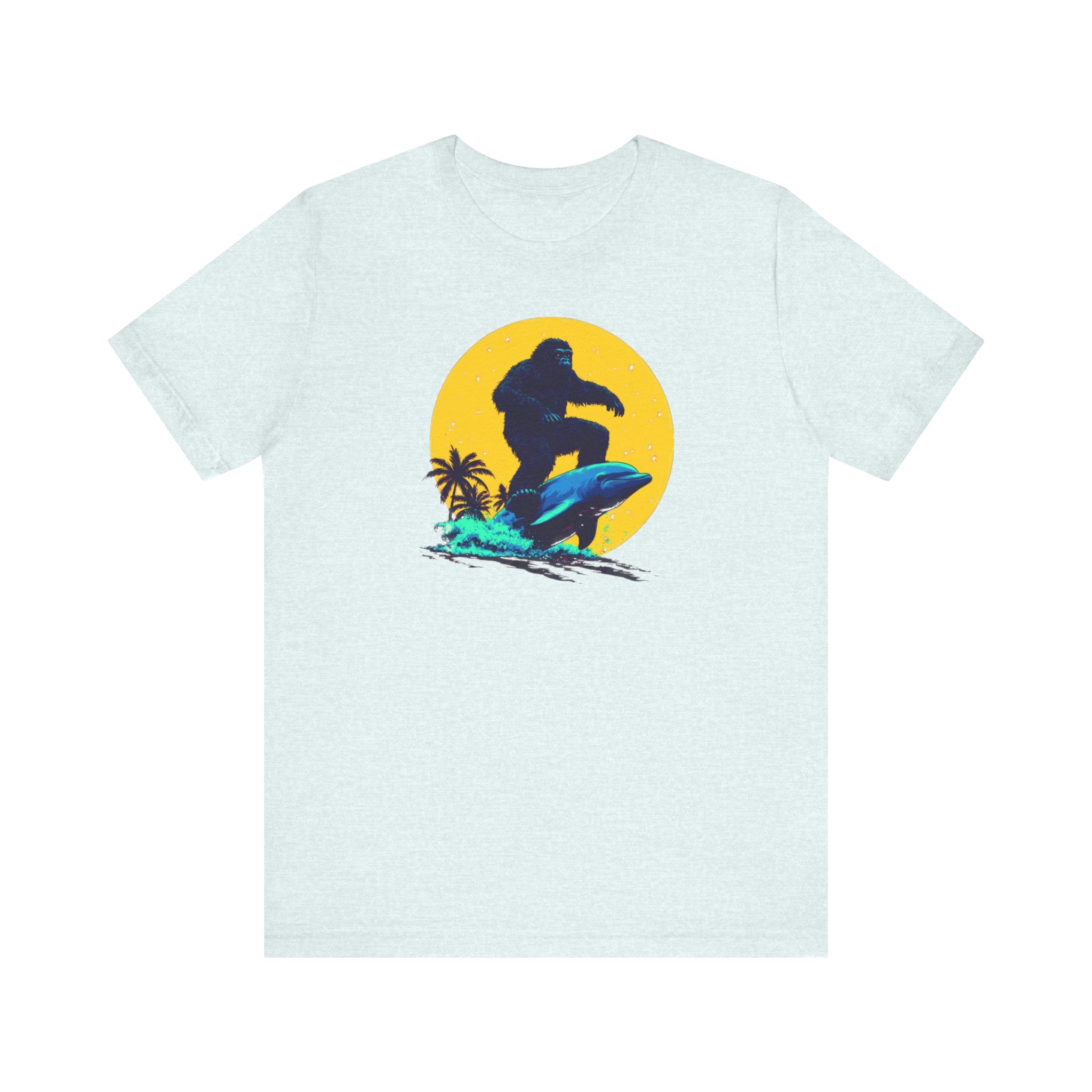 Bigfoot Riding Dolphin T-Shirt Fun and Quirky Design