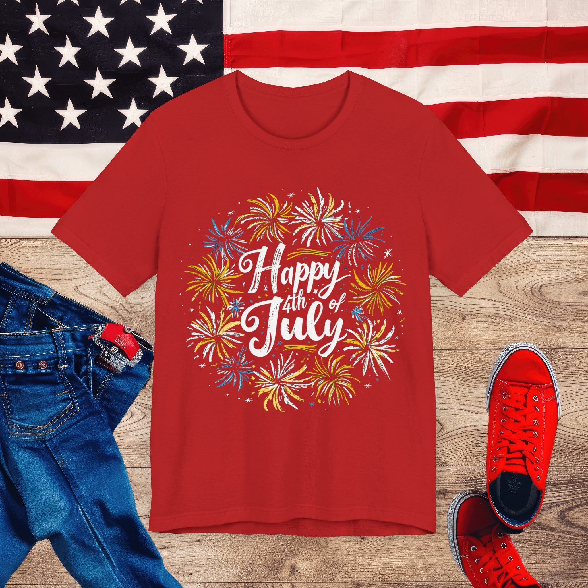 Happy 4th of July Fireworks Tee
