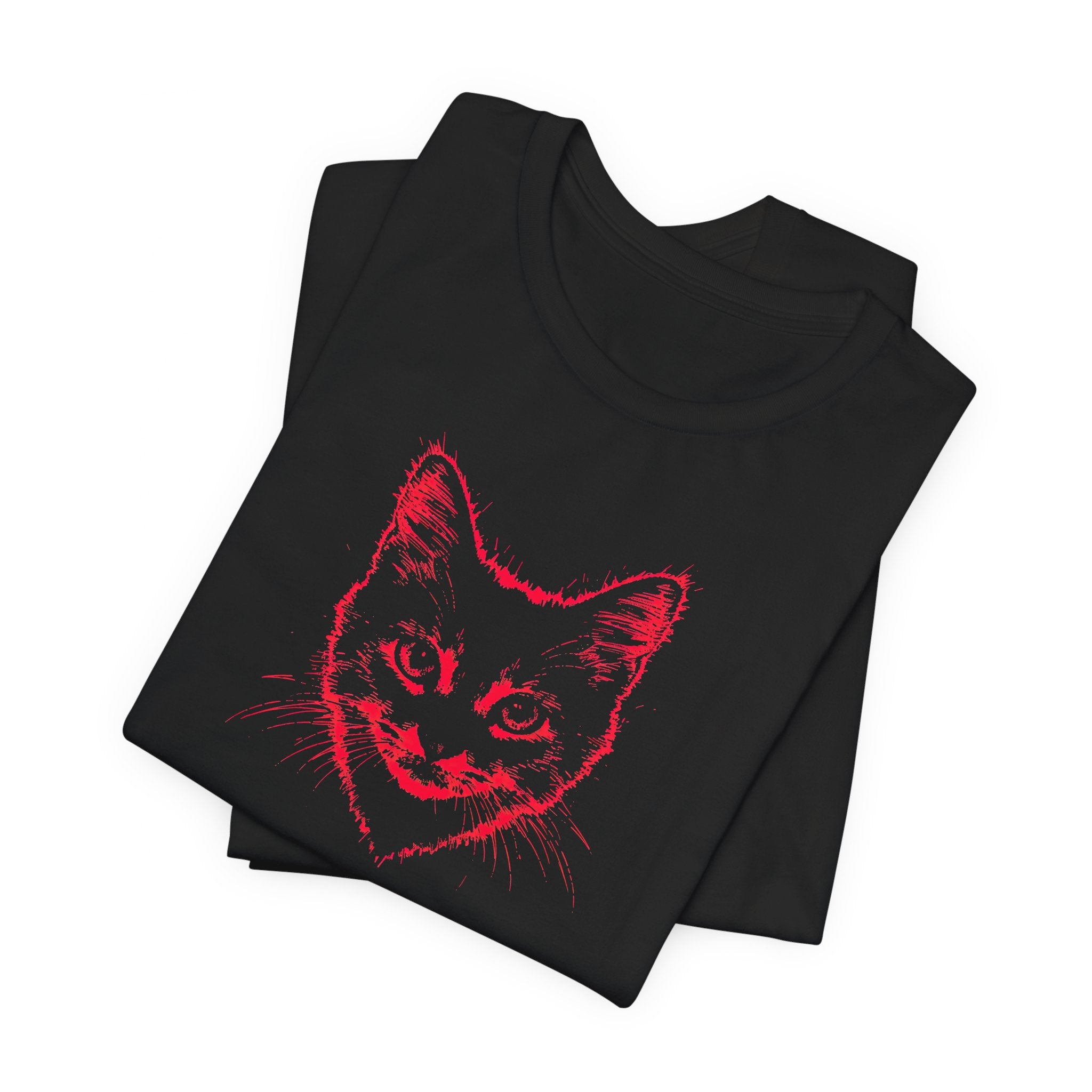Cat Head Heart T-Shirt