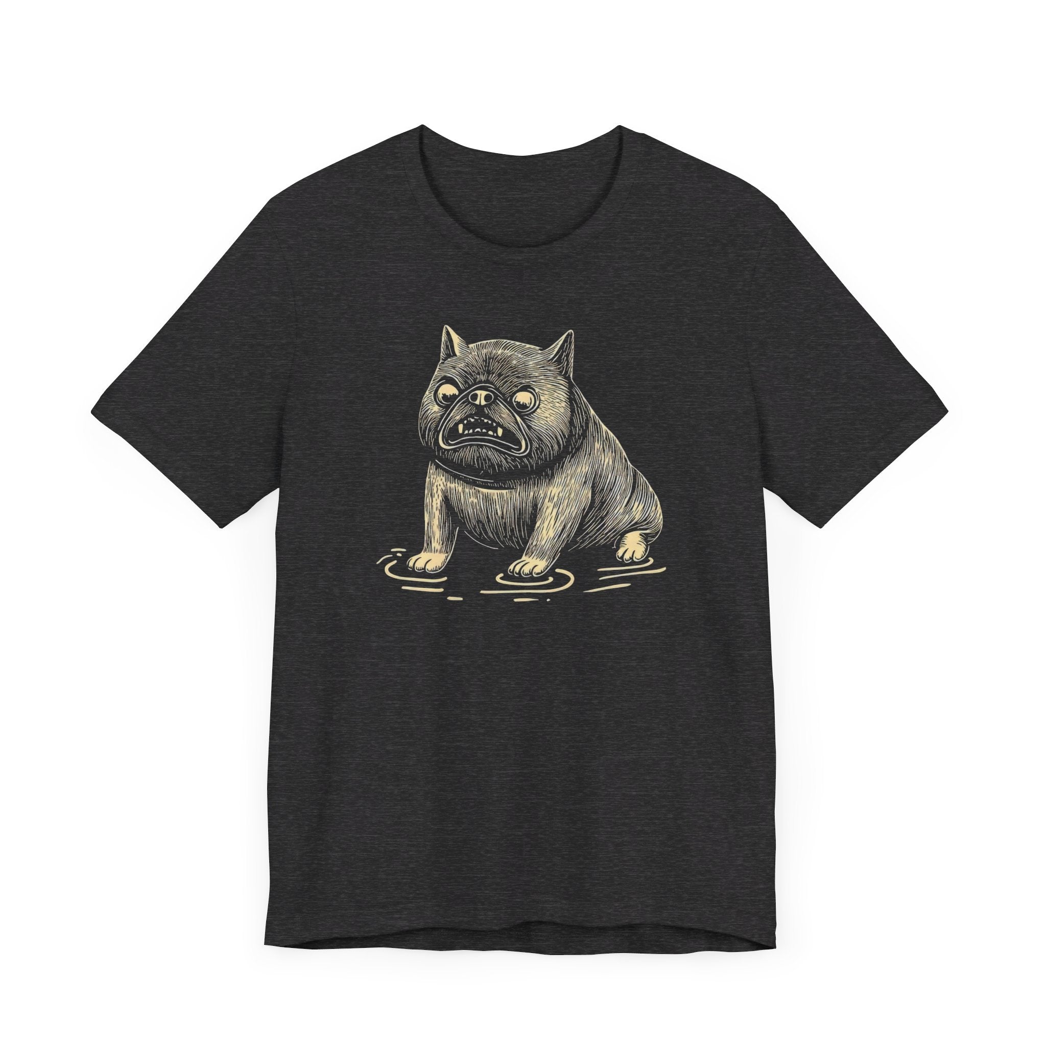 Grumpy Bulldog in a Puddle T-Shirt