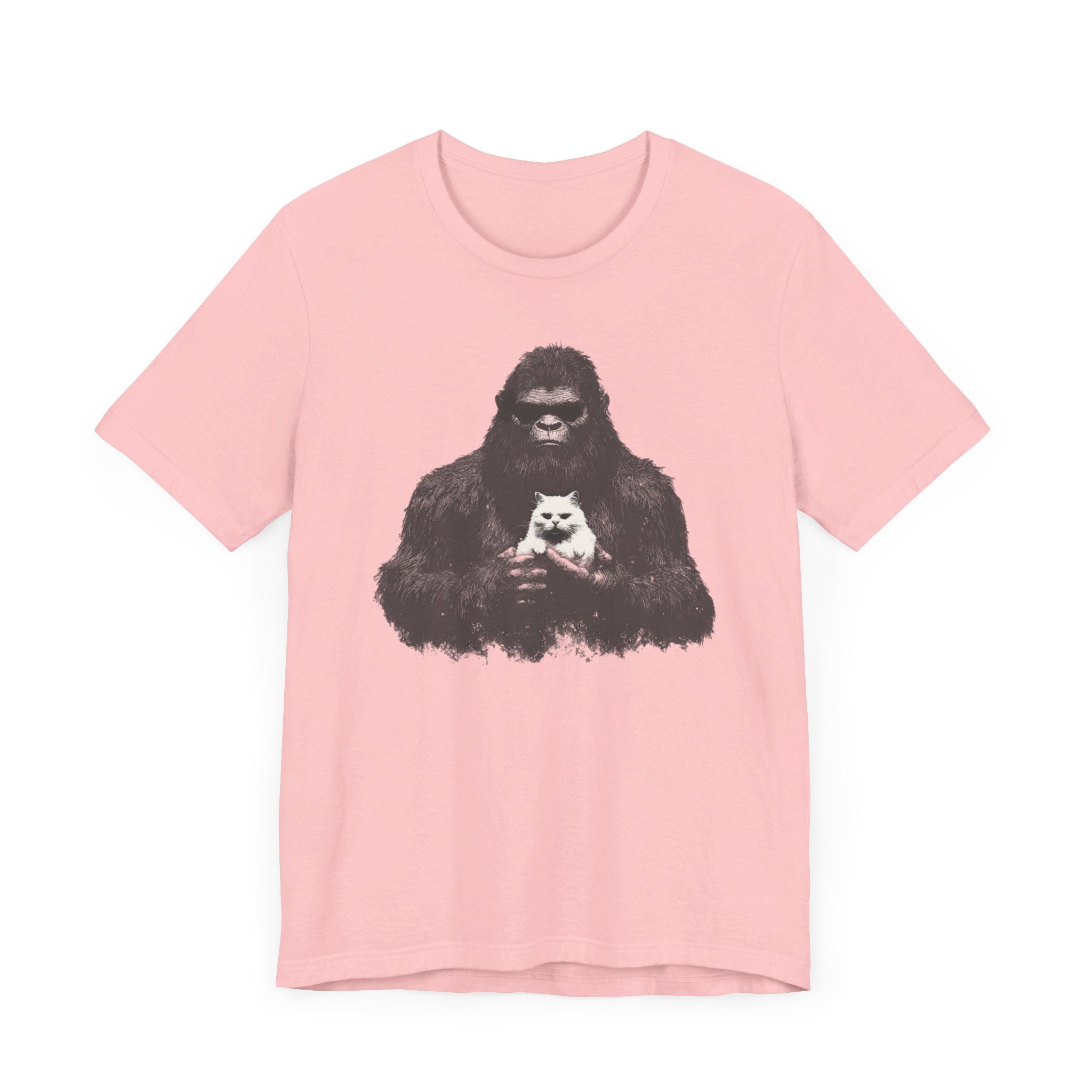 Bigfoot with Cat T-Shirt Funny Parody Design