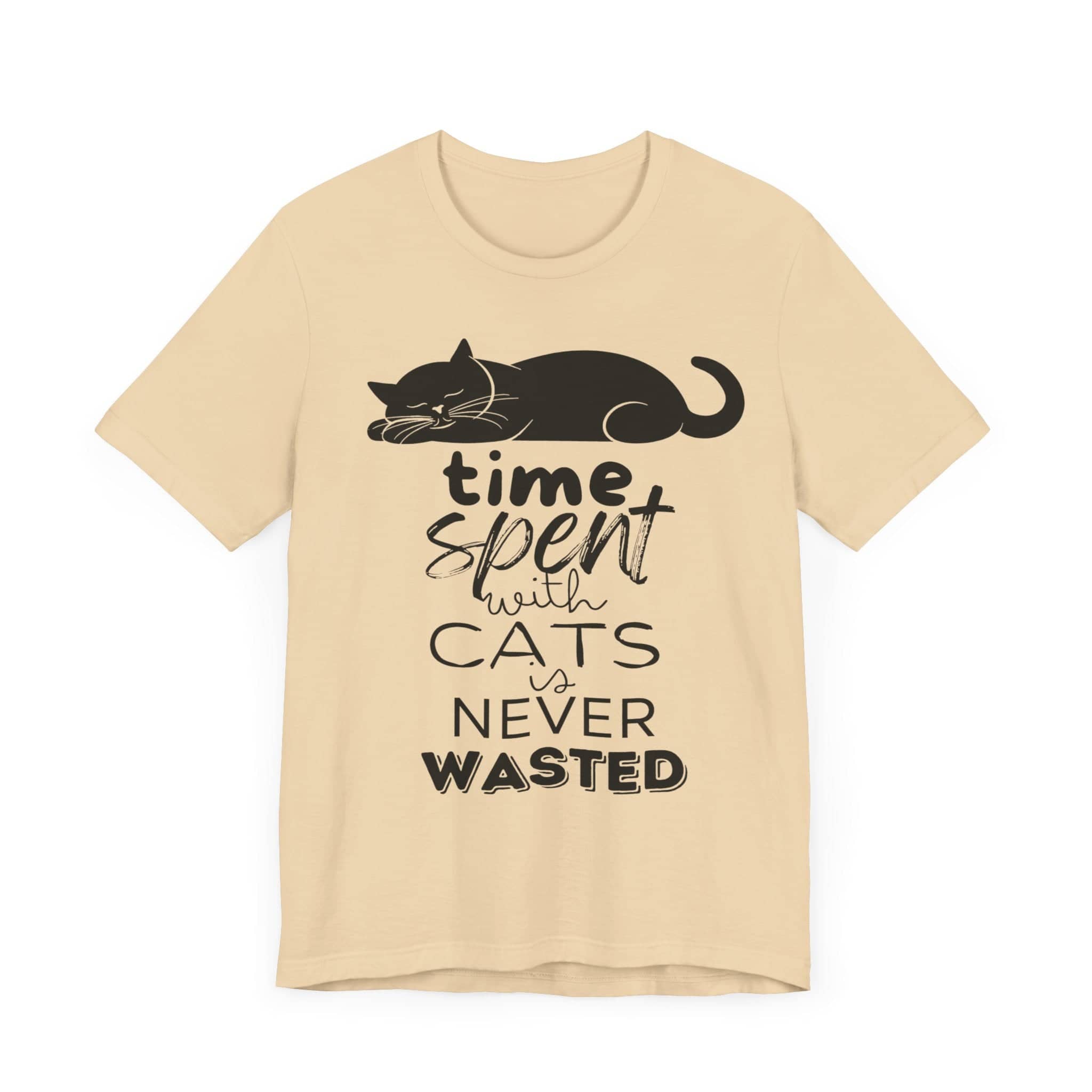 Purrfect Moments Tee - 'Time Spent with Cats is Never Wasted' T-Shirt Unisex Jersey Short Sleeve Tee