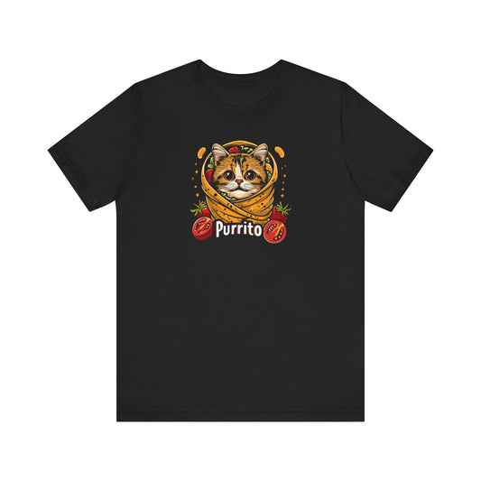 Purrito Cat T-Shirt - Cute Cat in a Burrito Design