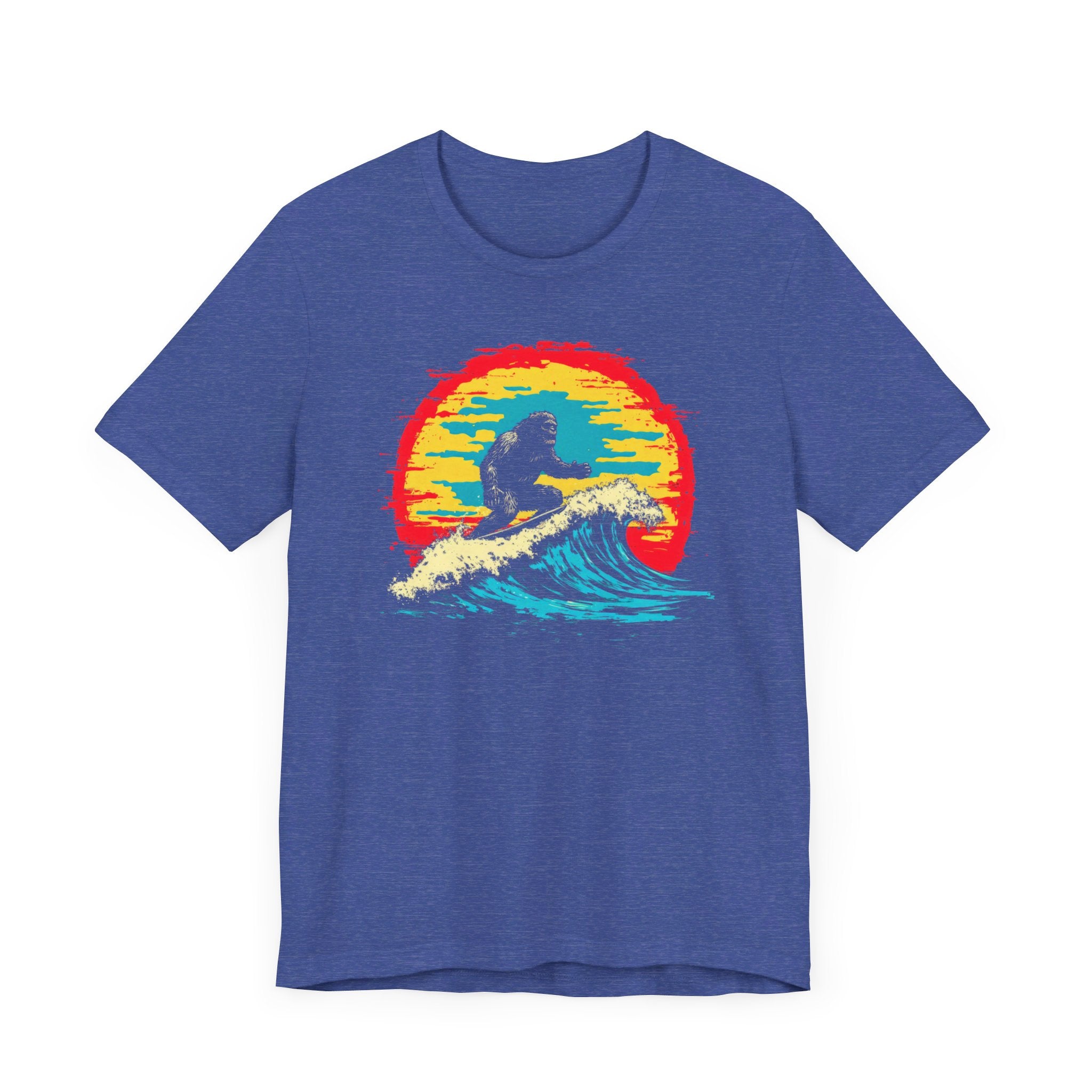 Bigfoot Surfing Sunset T-Shirt - Ride the Waves in Style