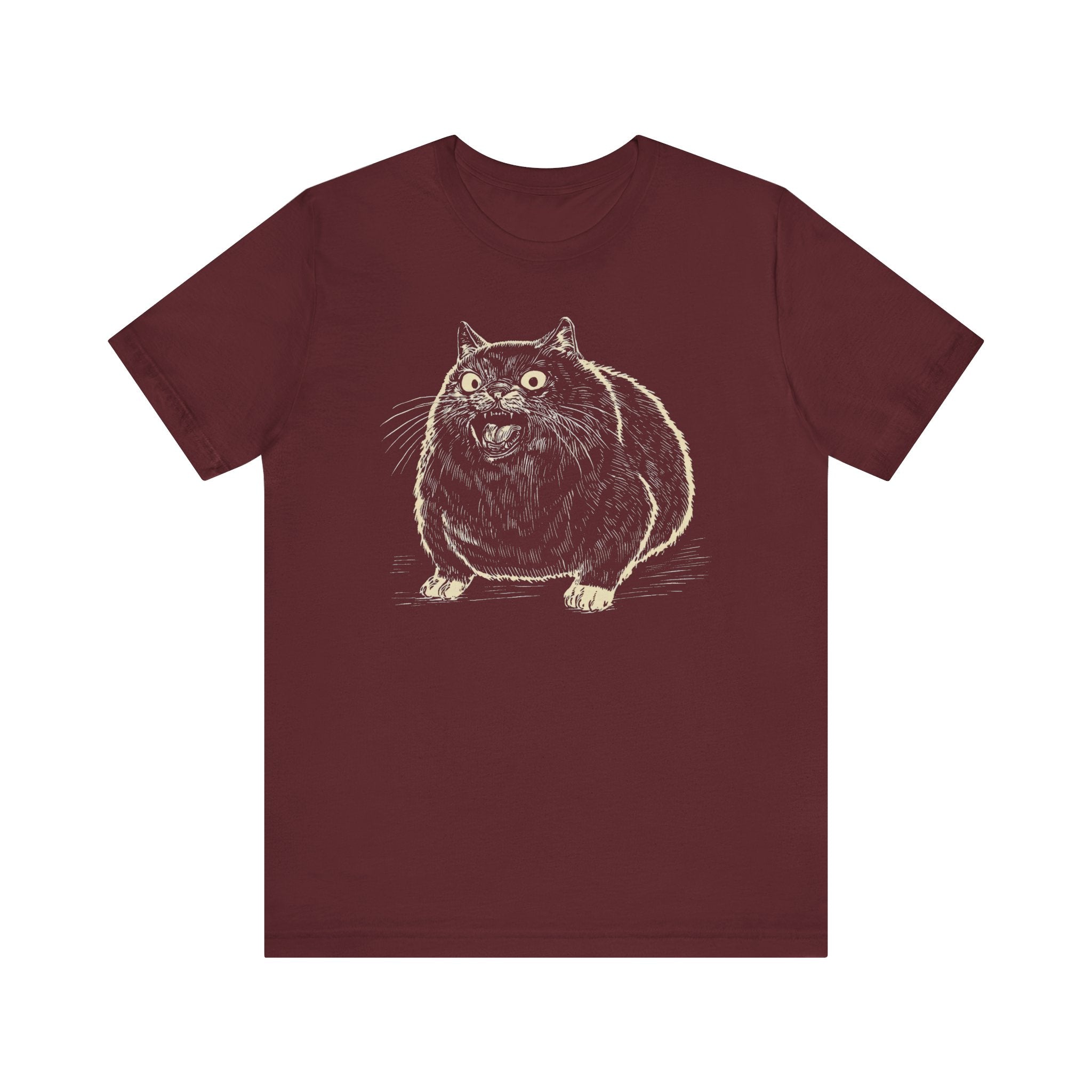 Yowling Chonky Cat T-Shirt Funny and Quirky Design