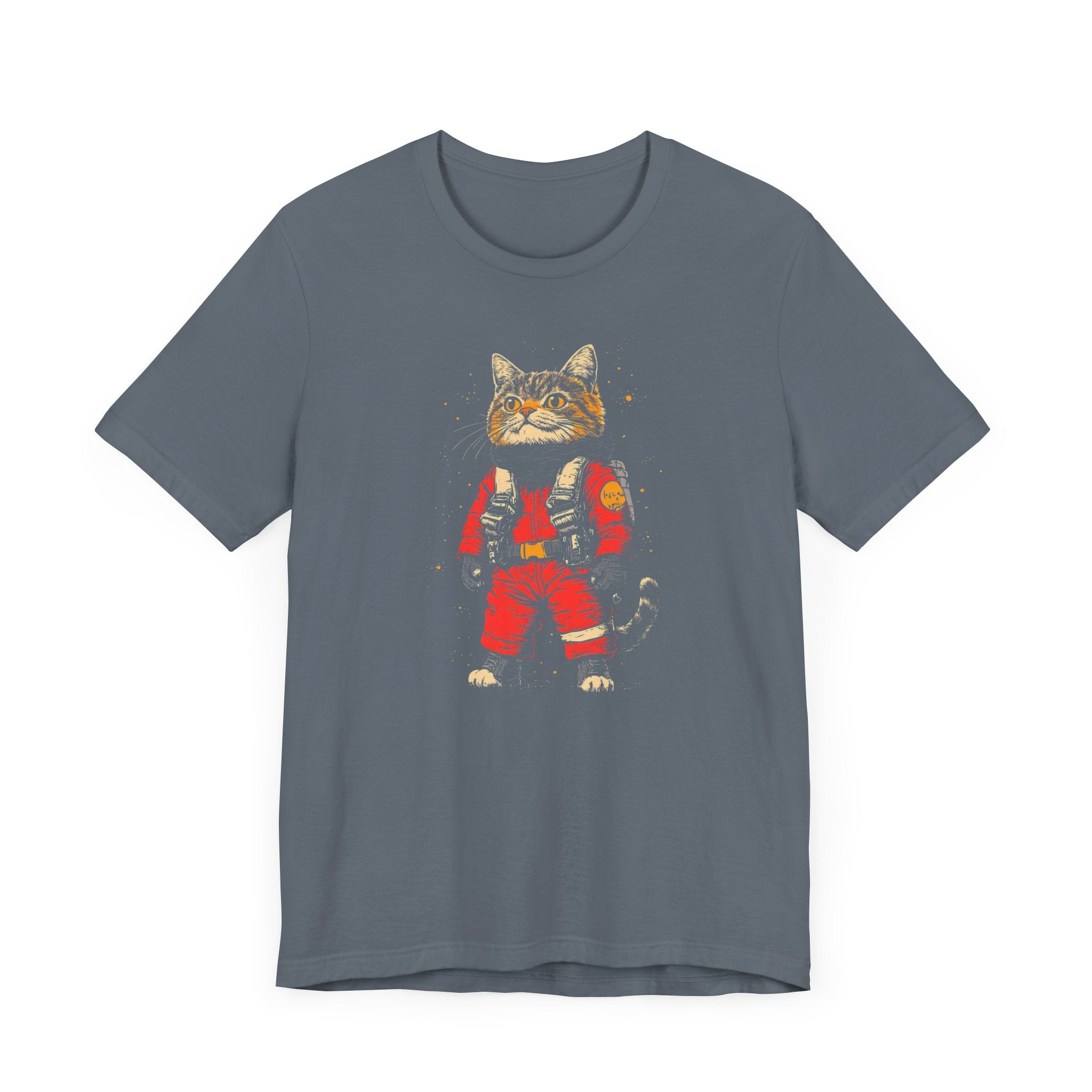 Astronaut Cat in Red Spacesuit Graphic Tee