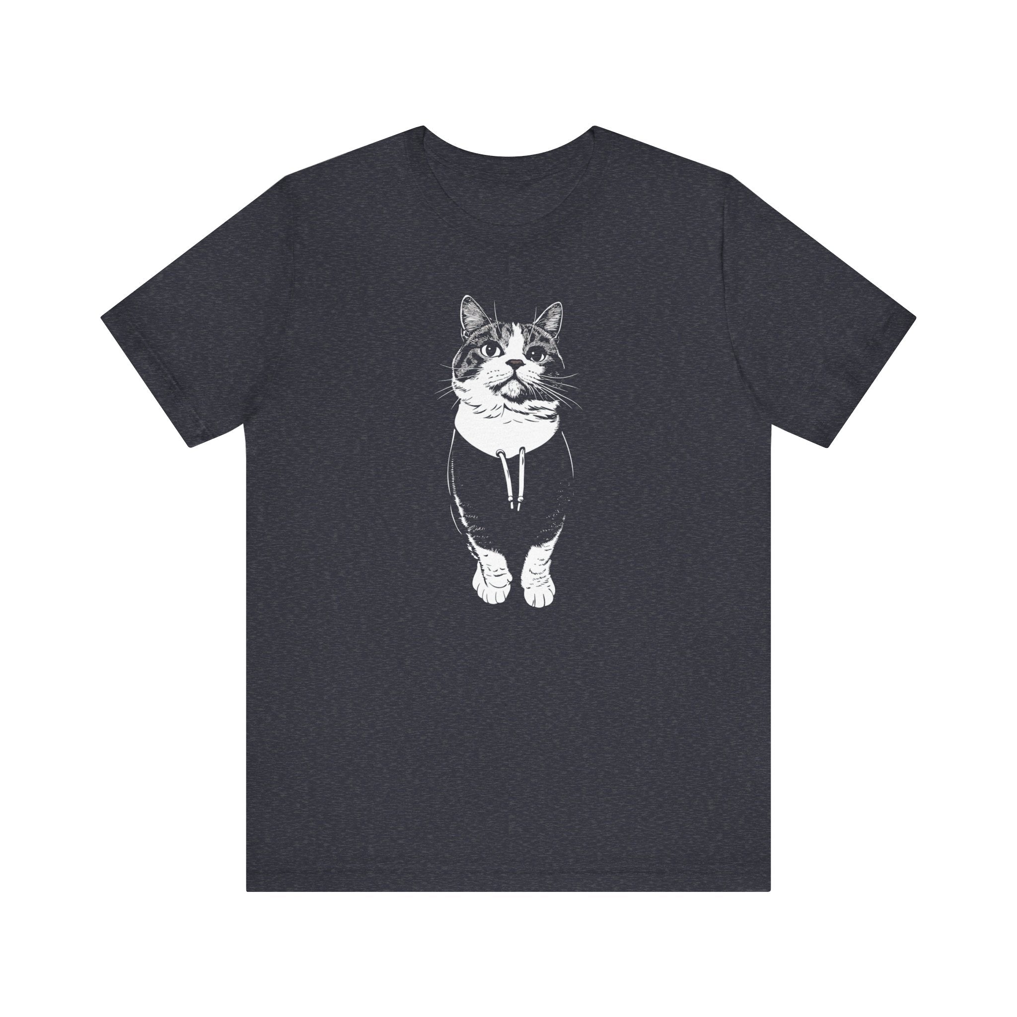 Monochrome Cat Hoodie Graphic Tee