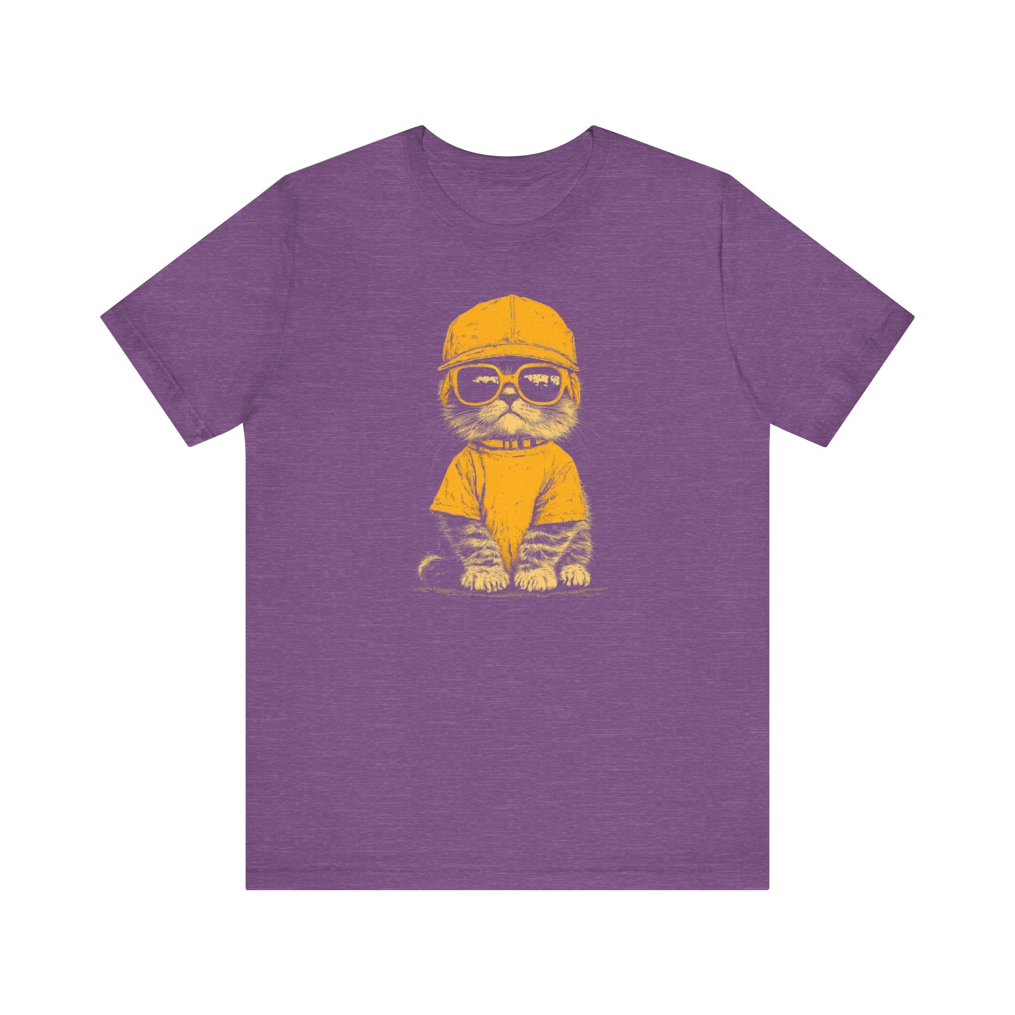 Cool Cat in Yellow Cap and Shades Graphic Tee