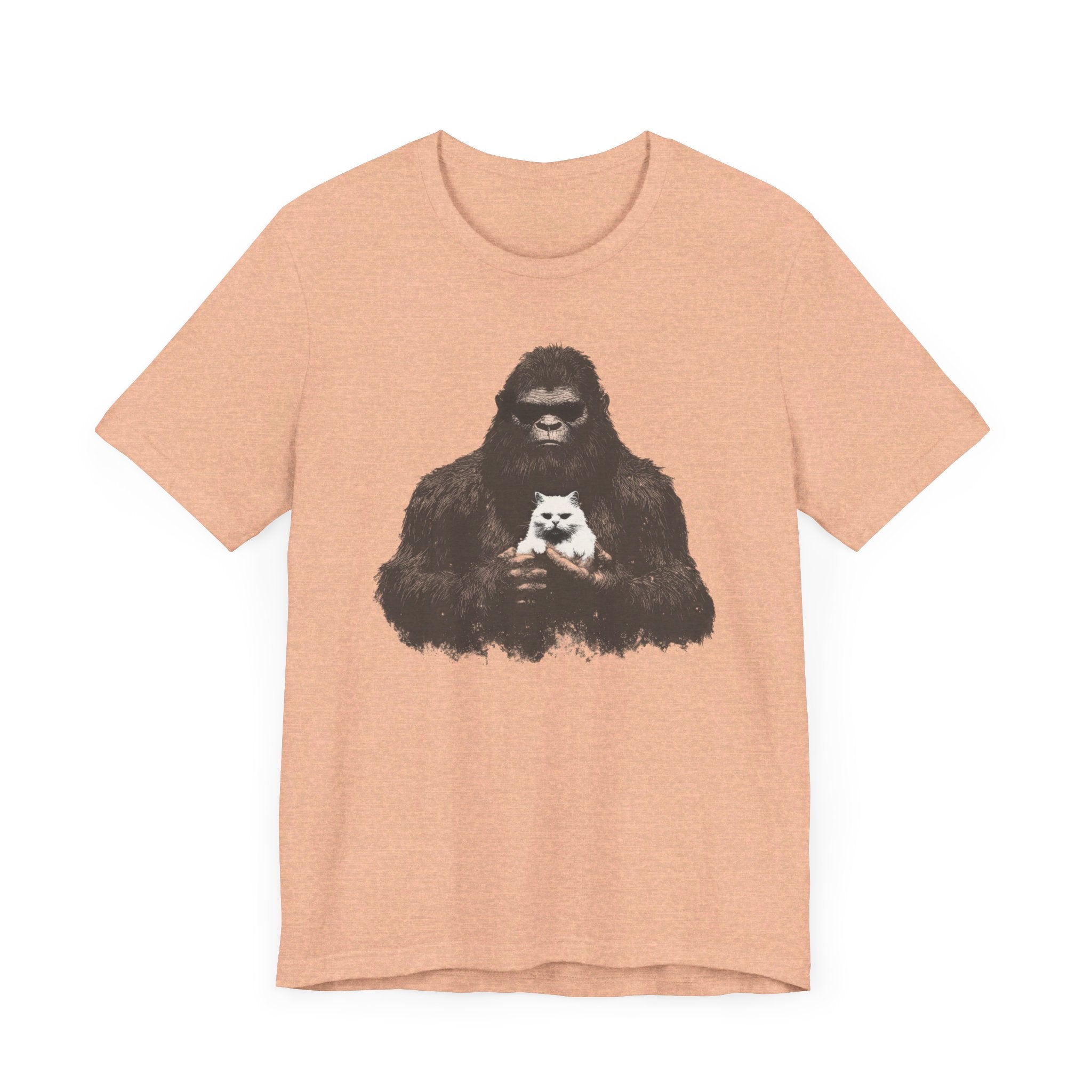 Bigfoot with Cat T-Shirt Funny Parody Design