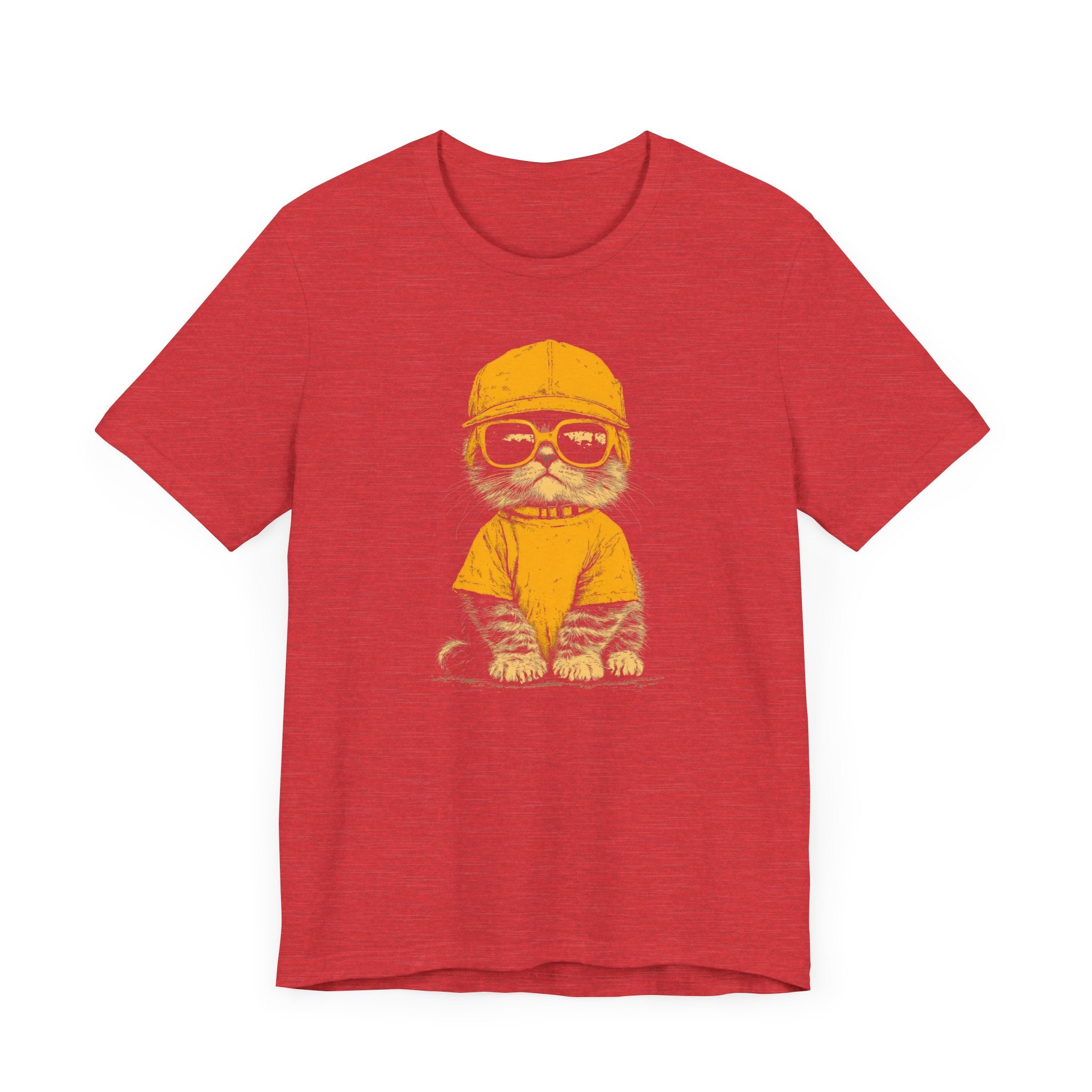 Cool Cat in Yellow Cap and Shades Graphic Tee