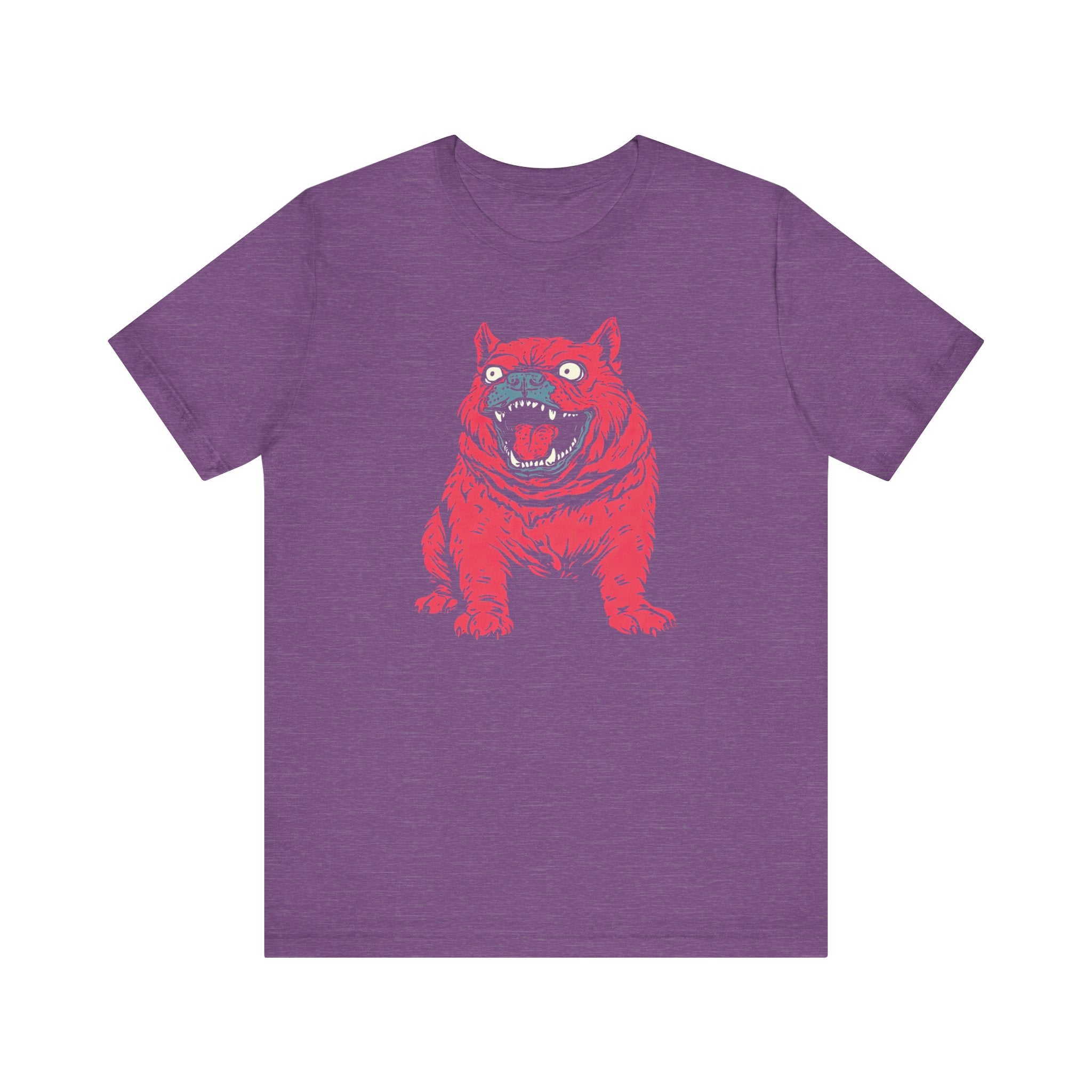 Red Monster Bulldog T-Shirt - Bold and Quirky Design