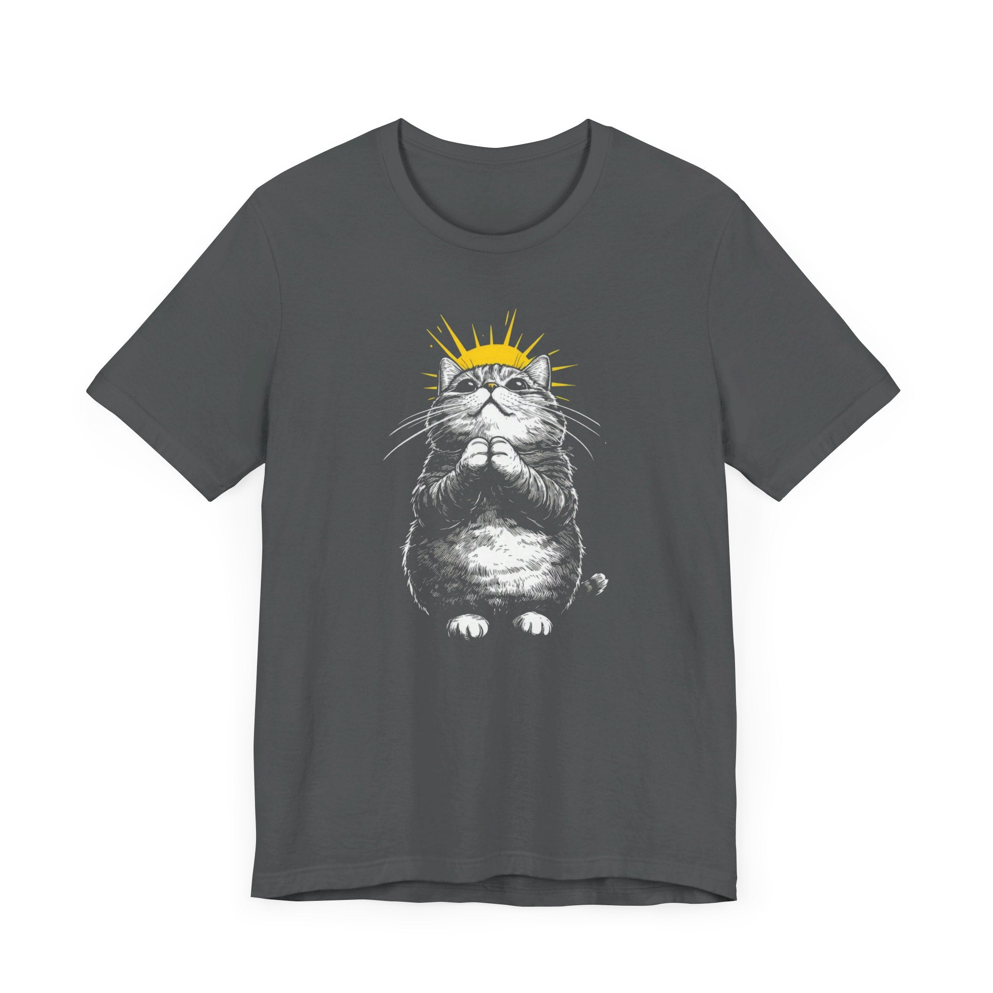 Praying Cat Halo T-Shirt Chonky Cat Lover Tee