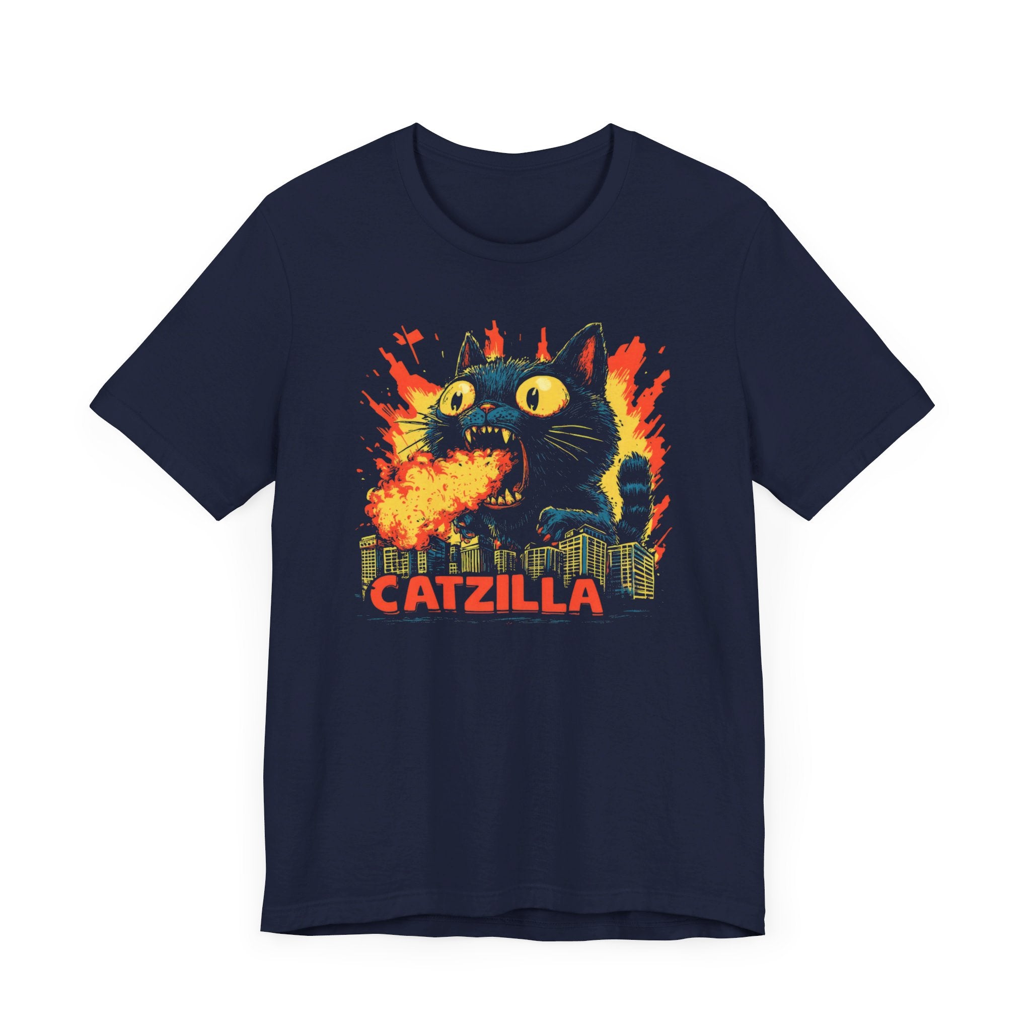 Catzilla Firebreath T-Shirt Fierce Cat Flame Design