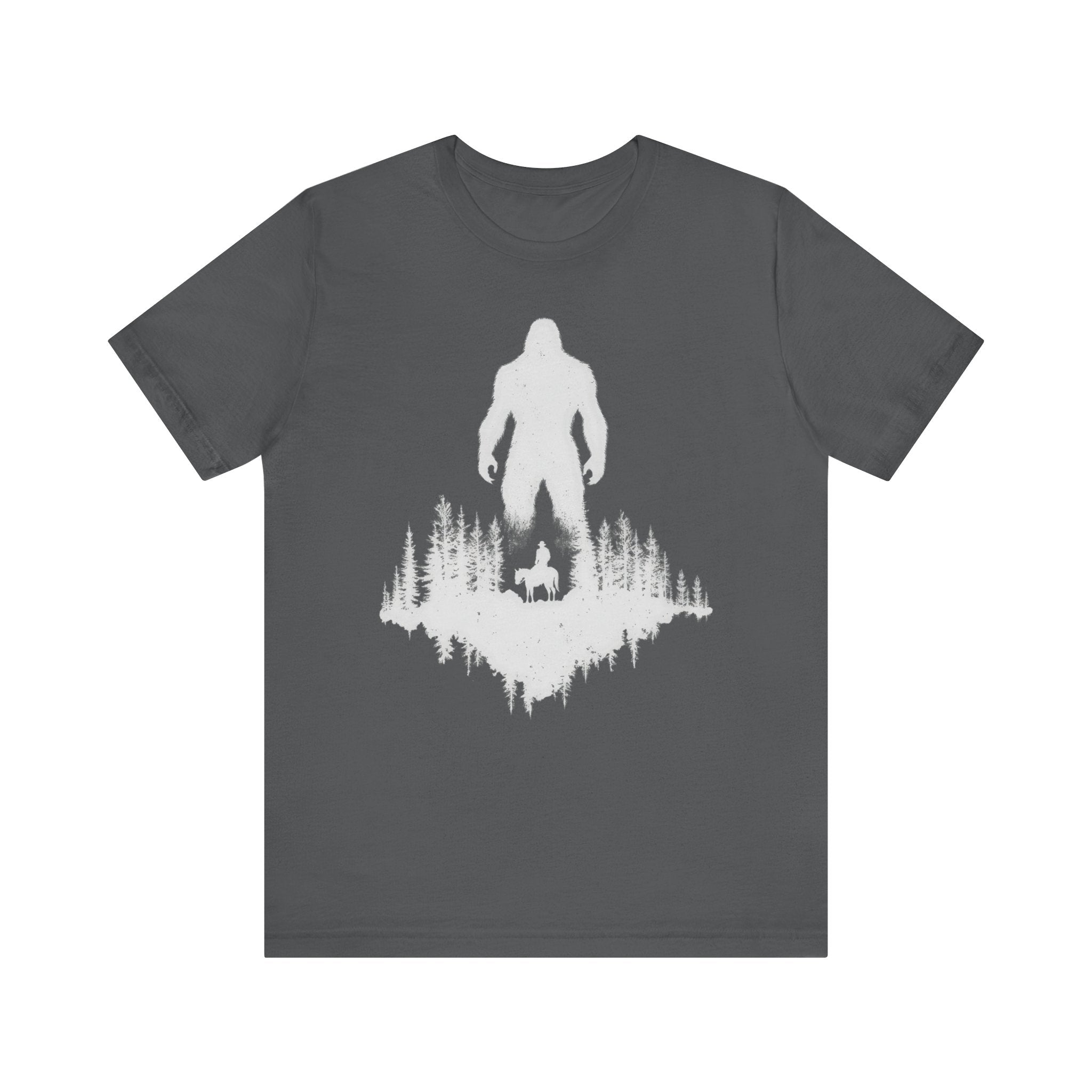 Bigfoot Silhouette Forest T-Shirt Mysterious Adventure Design