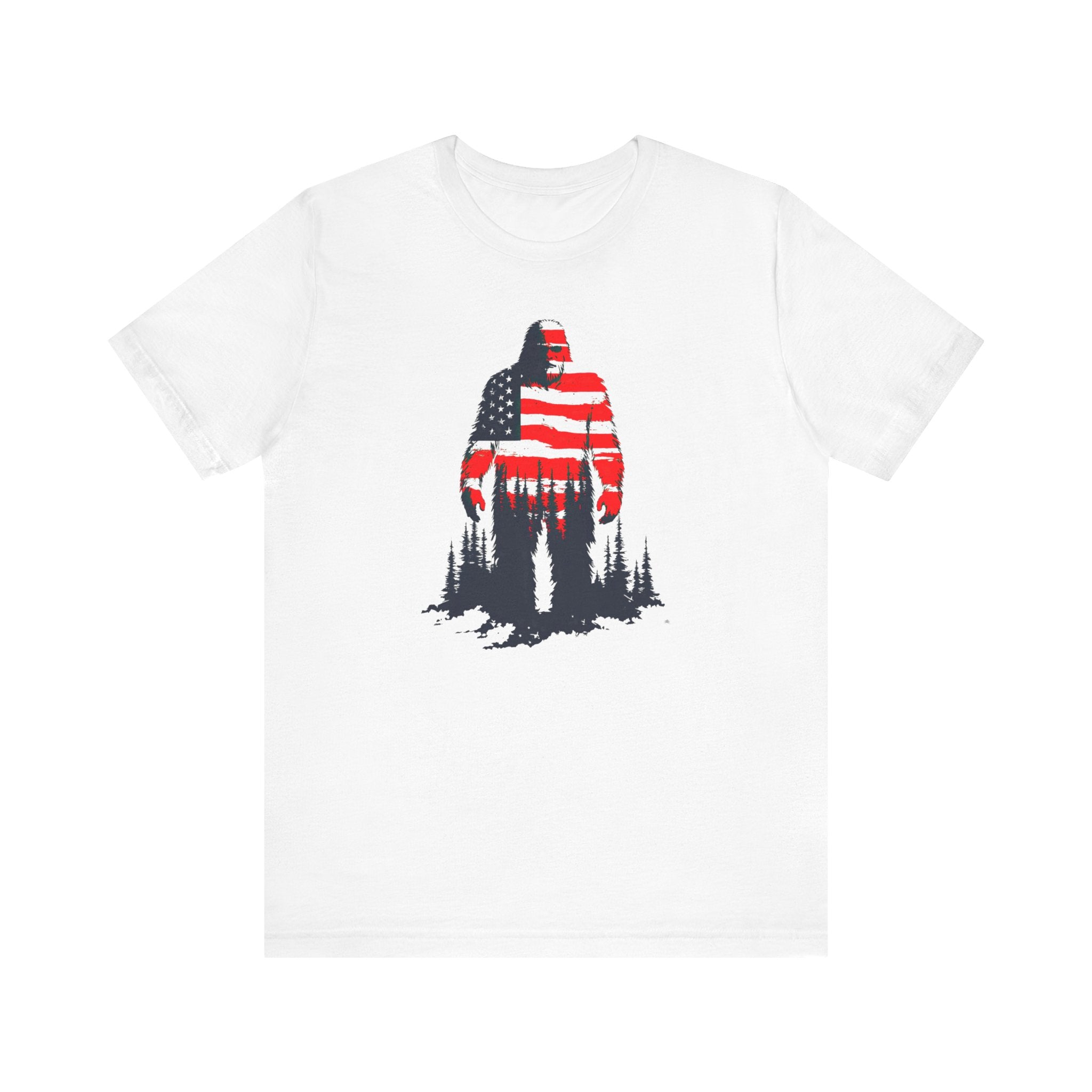 Patriotic Bigfoot T-Shirt American Flag Design