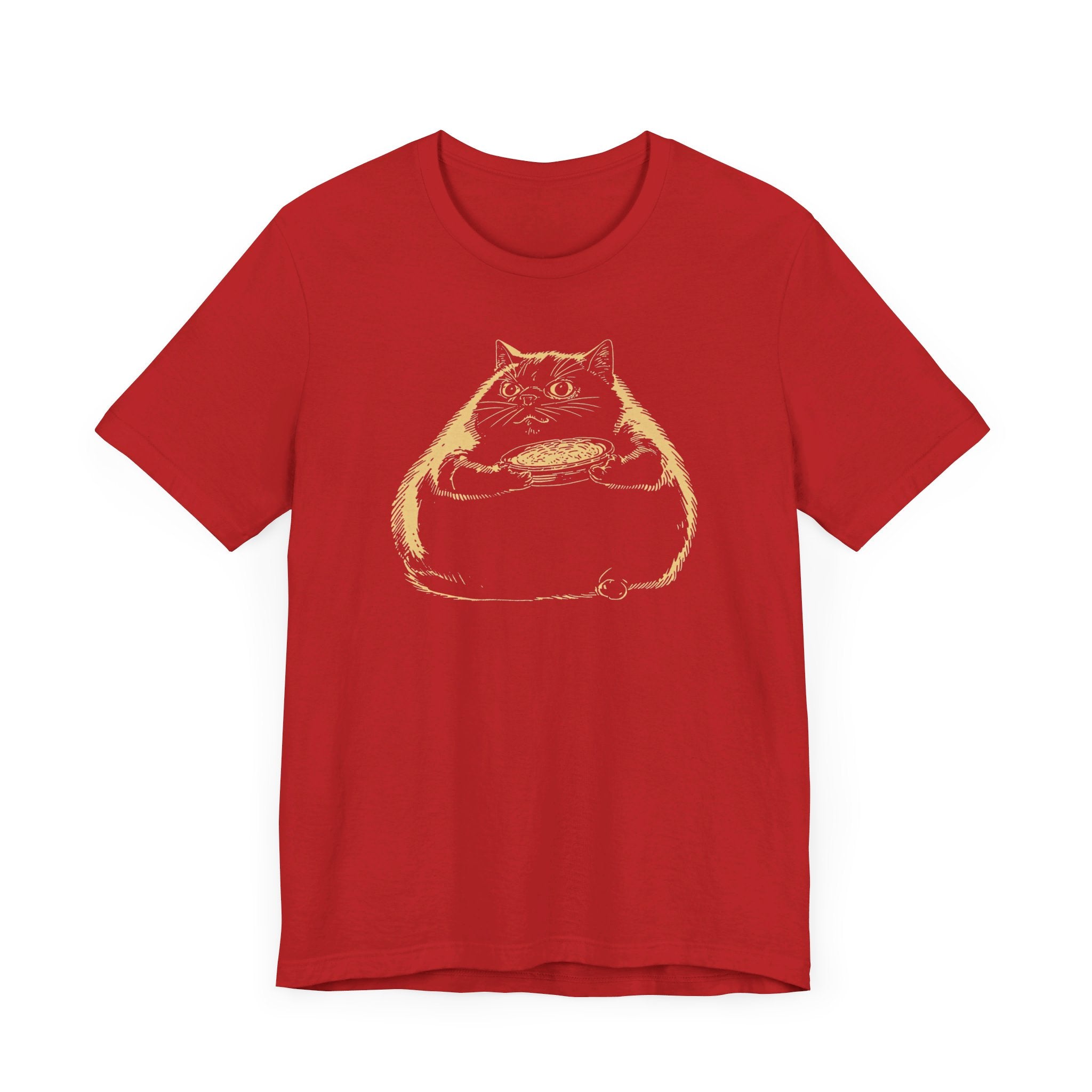 Chubby Cat with Pie T-Shirt – Funny Cat Lover Tee