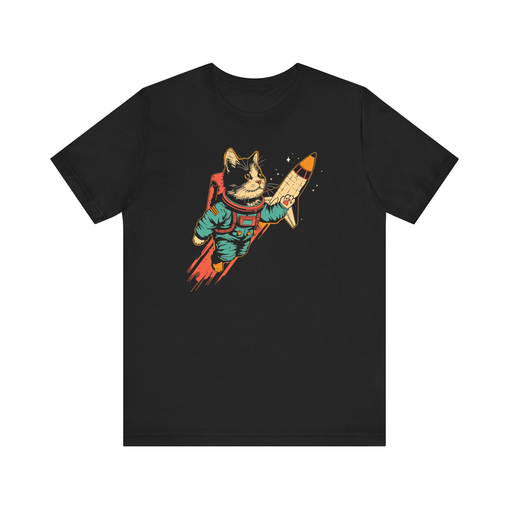 Rocket Cat T-Shirt - Space Adventure Feline Graphic Tee