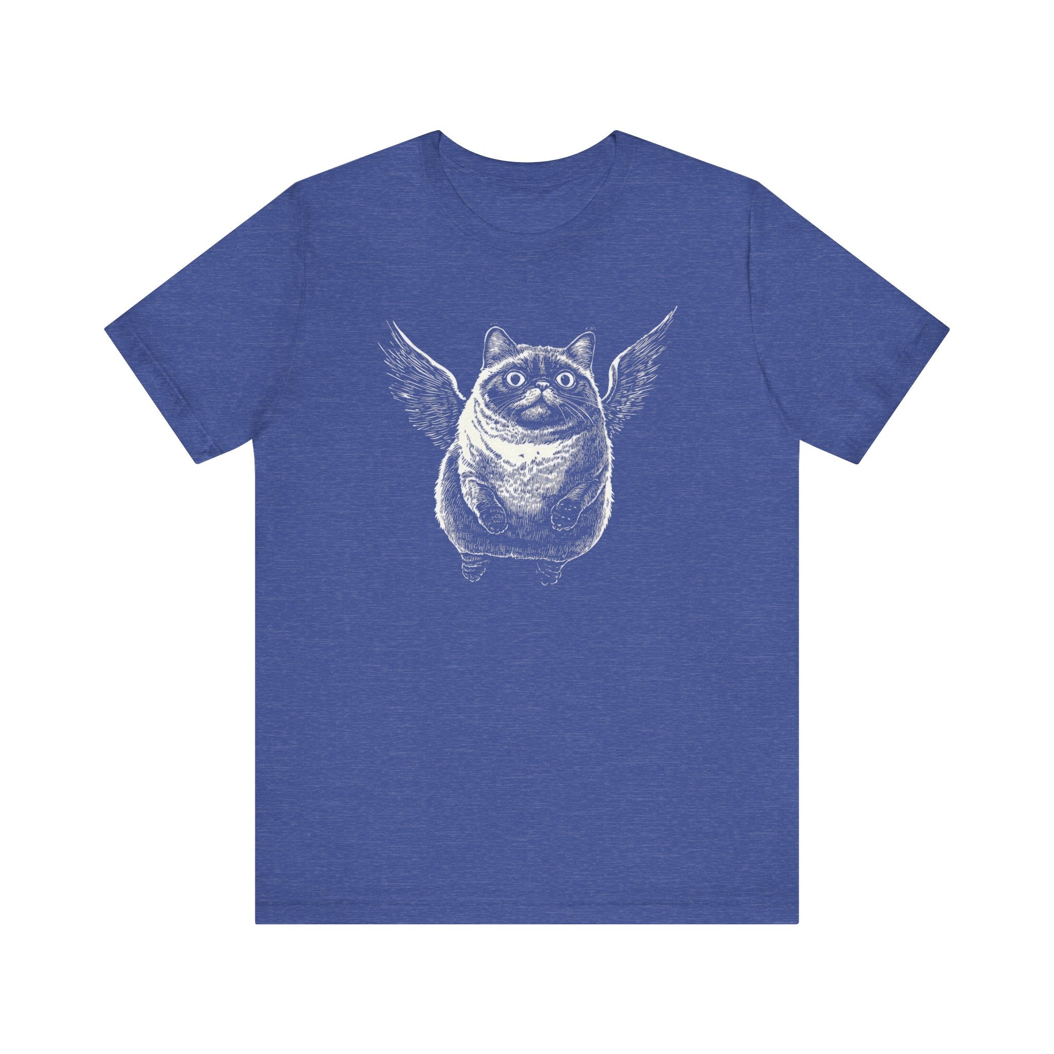 Chubby Flying Cat with Wings Graphic T-Shirt