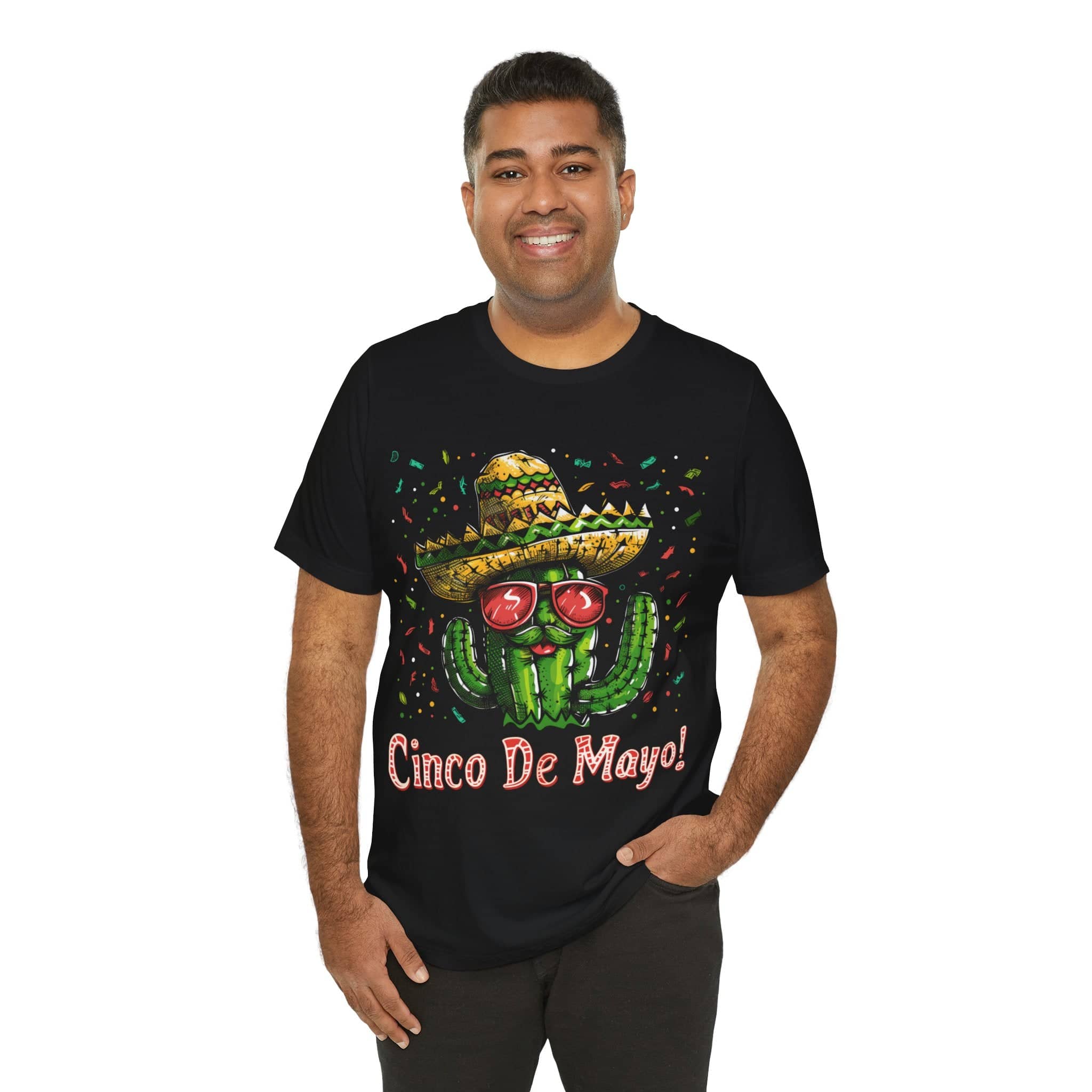 Desert Fiesta - 'Cinco De Mayo!' Cactus Celebration T-Shirt Unisex Jersey Short Sleeve Tee