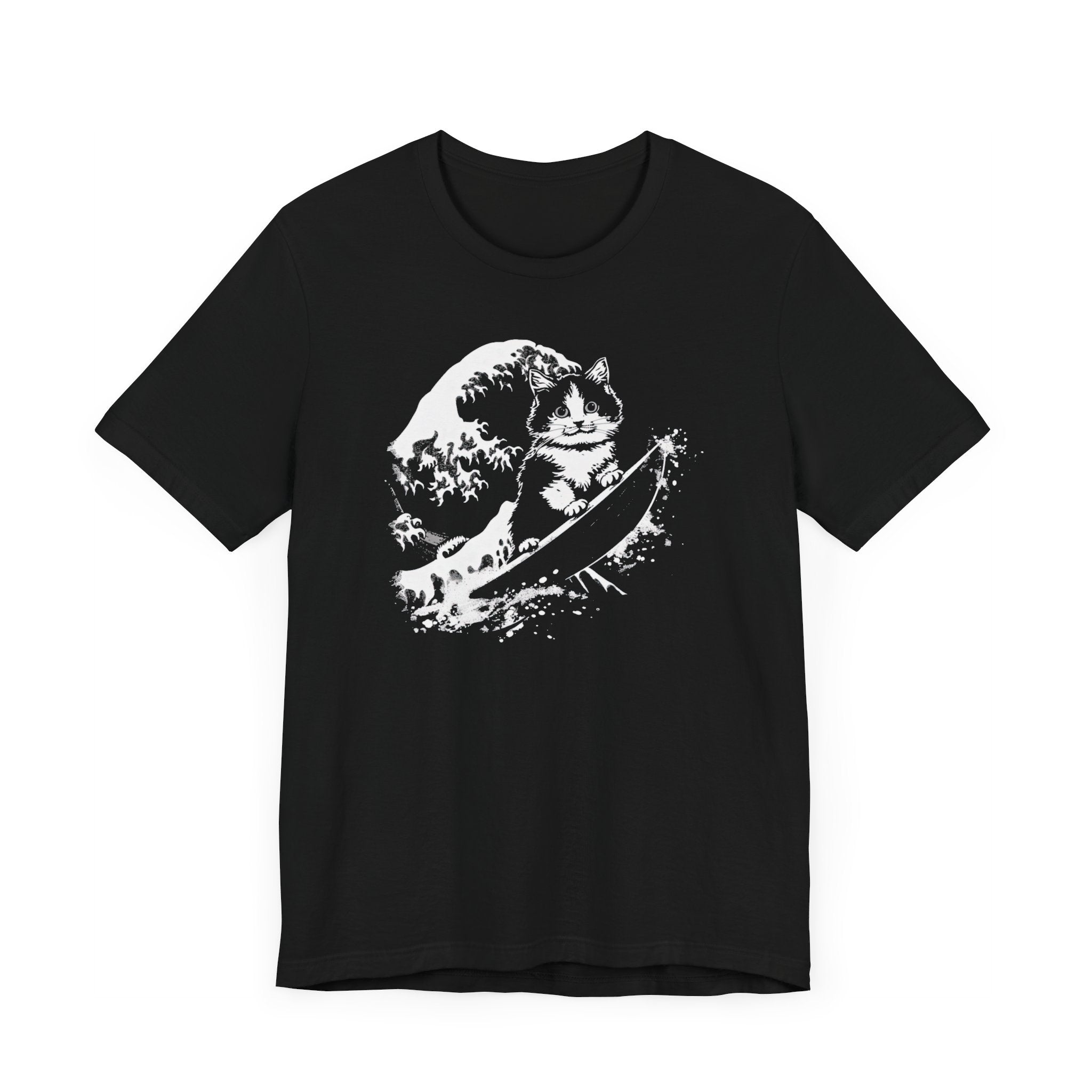 Surfing Cat Wave Graphic Tee