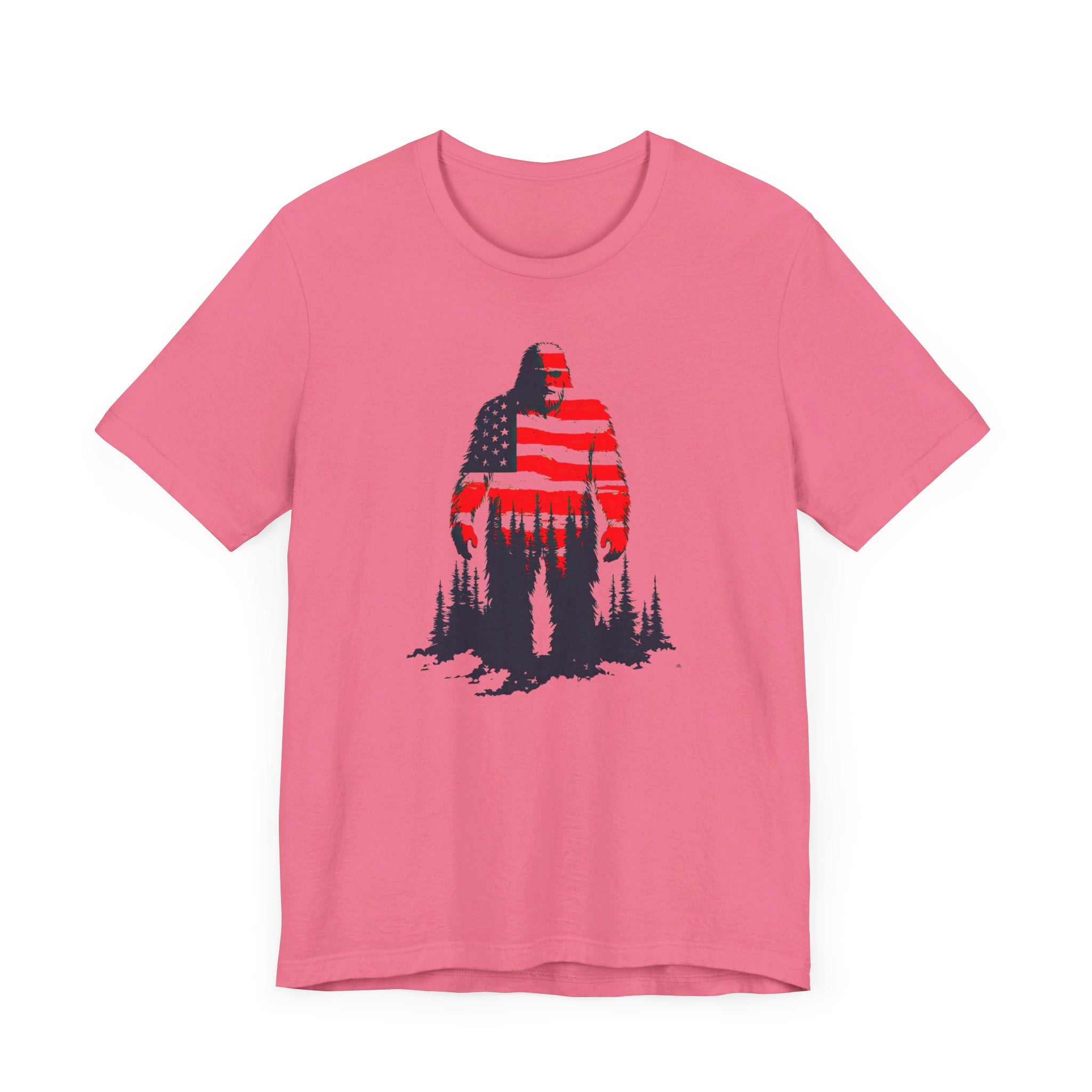 Patriotic Bigfoot T-Shirt American Flag Design