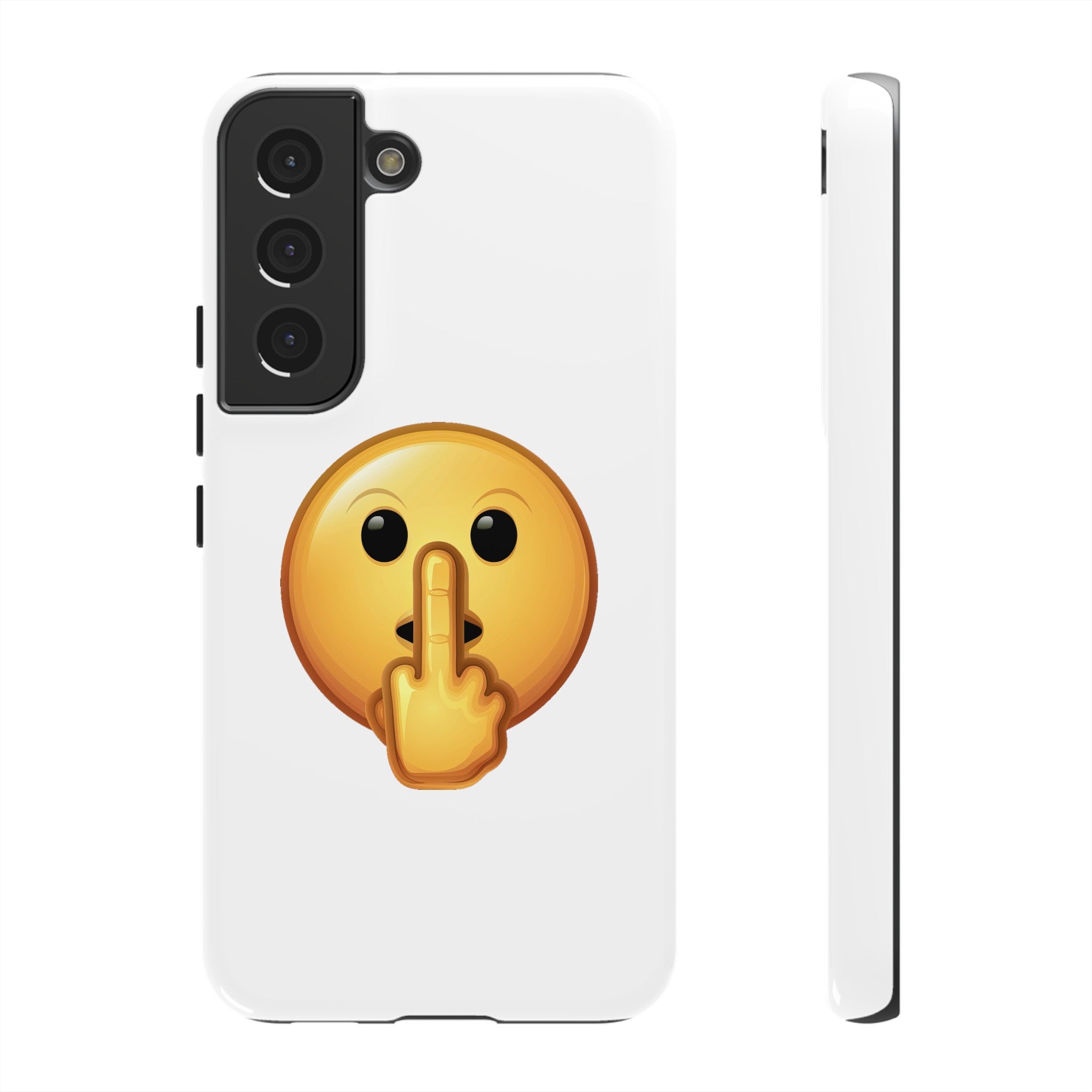 Middle Finger FU Shh Silent Protest Emoji Phone Tough Cases
