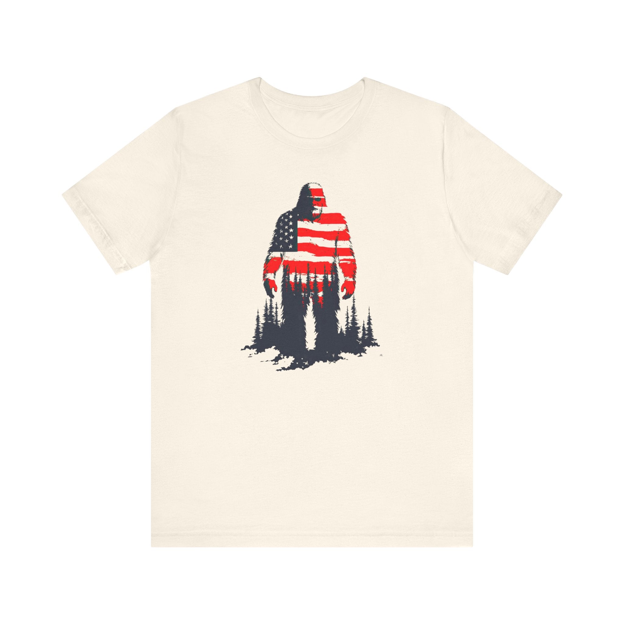 Patriotic Bigfoot T-Shirt American Flag Design