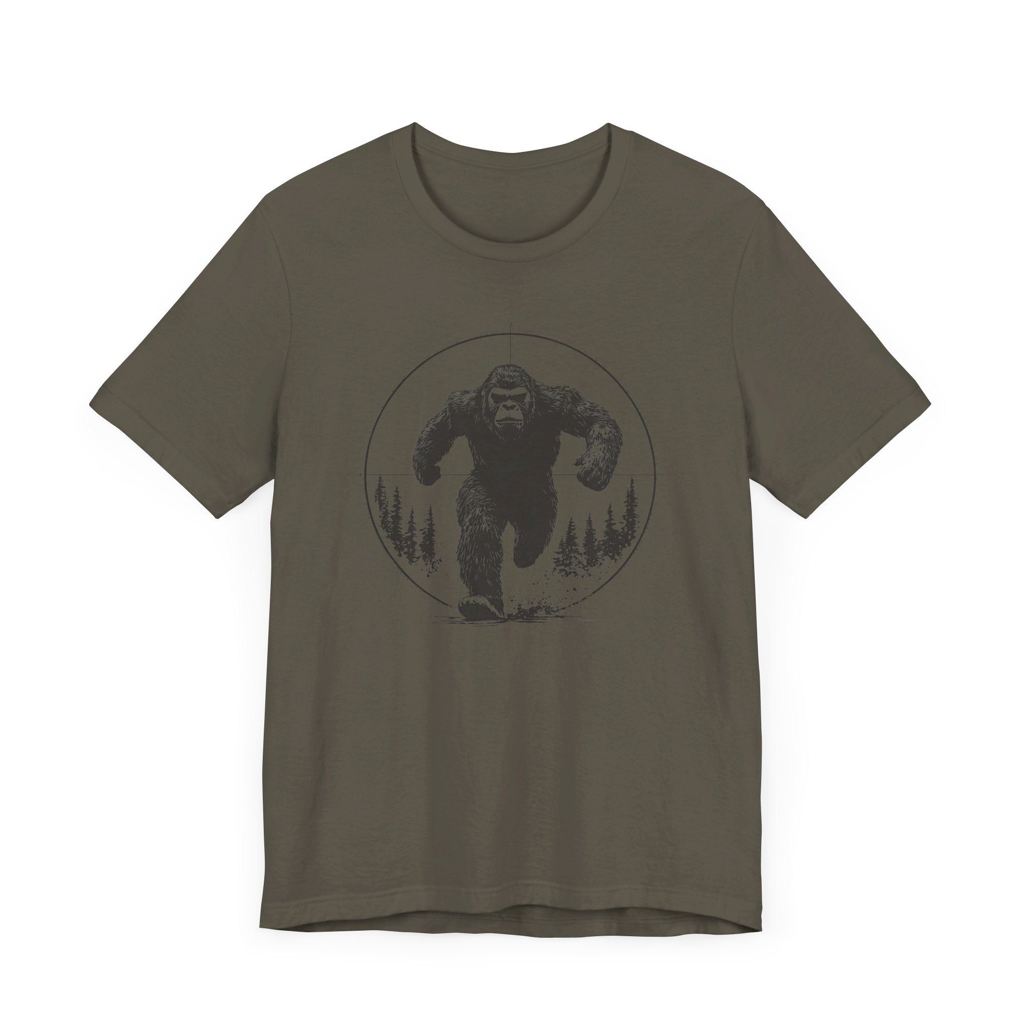 Bigfoot in Crosshairs T-Shirt Funny Adventure Design