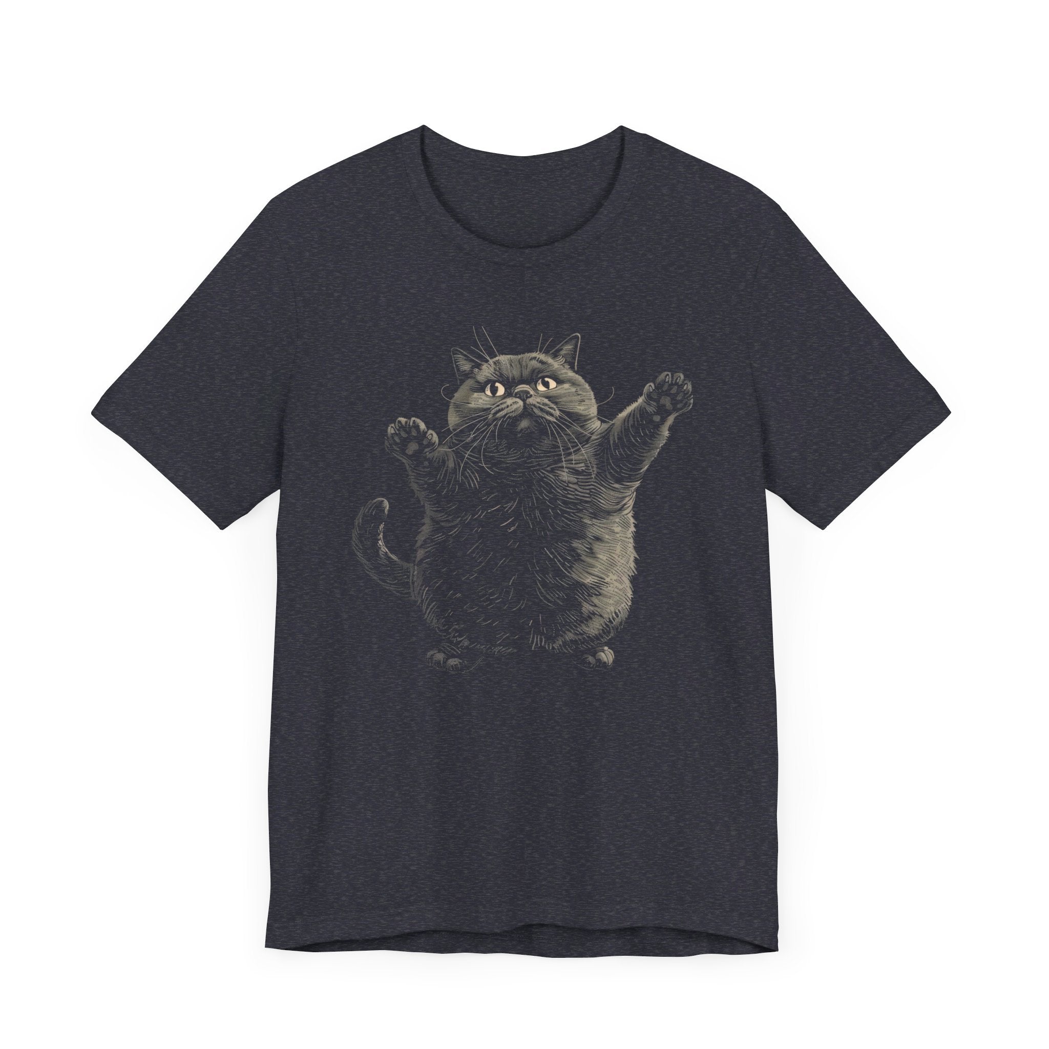 Chubby Cat Reaching for Hug T-Shirt Funny and Adorable Design